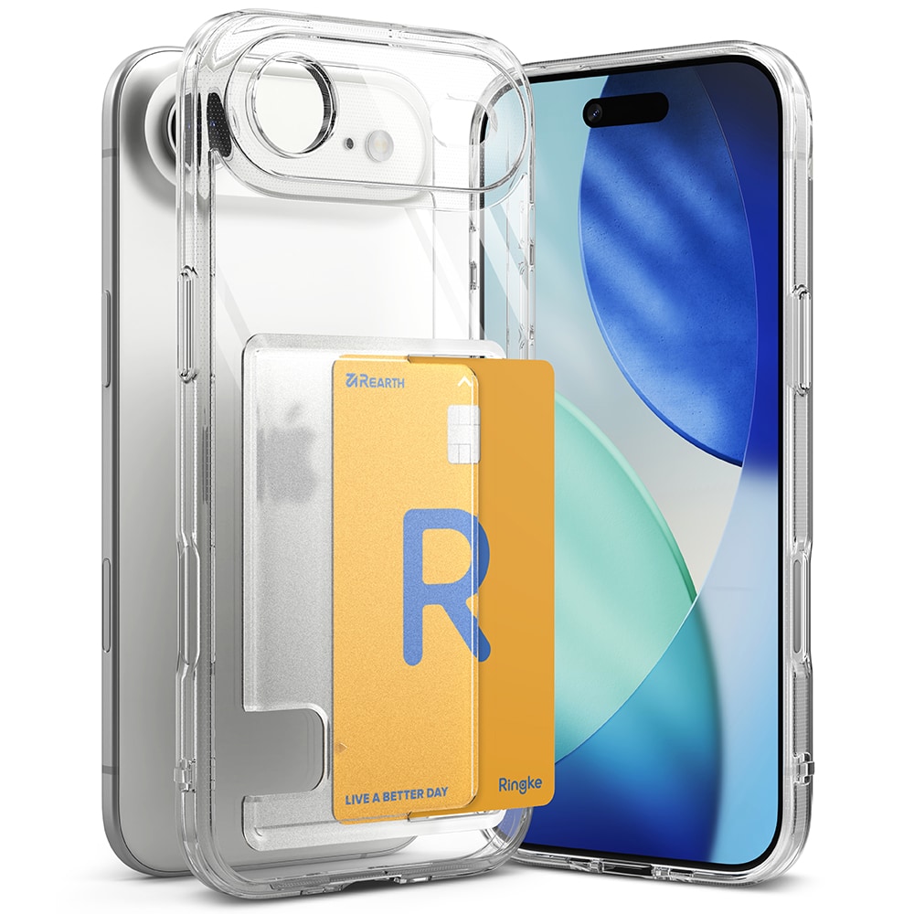 iPhone 17 Air Fusion Skal med kortfack, Genomskinlig
