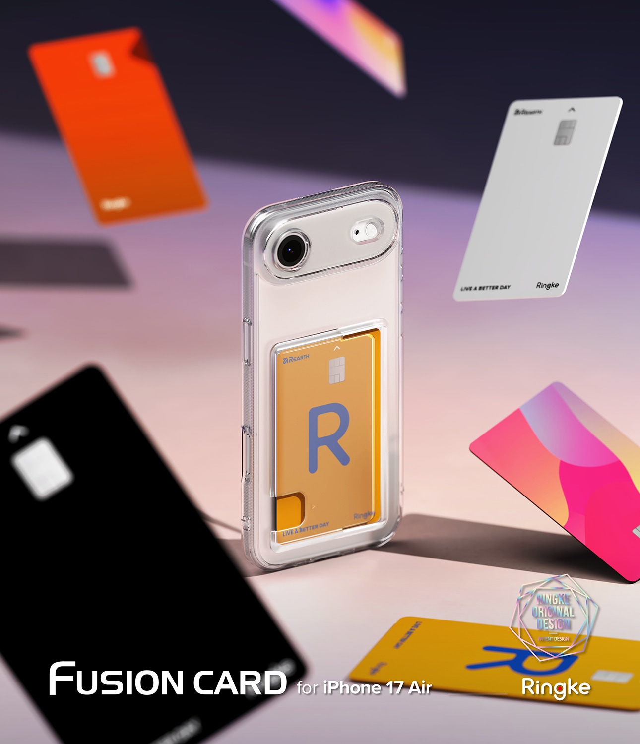 iPhone 17 Air Fusion Skal med kortfack, Genomskinlig