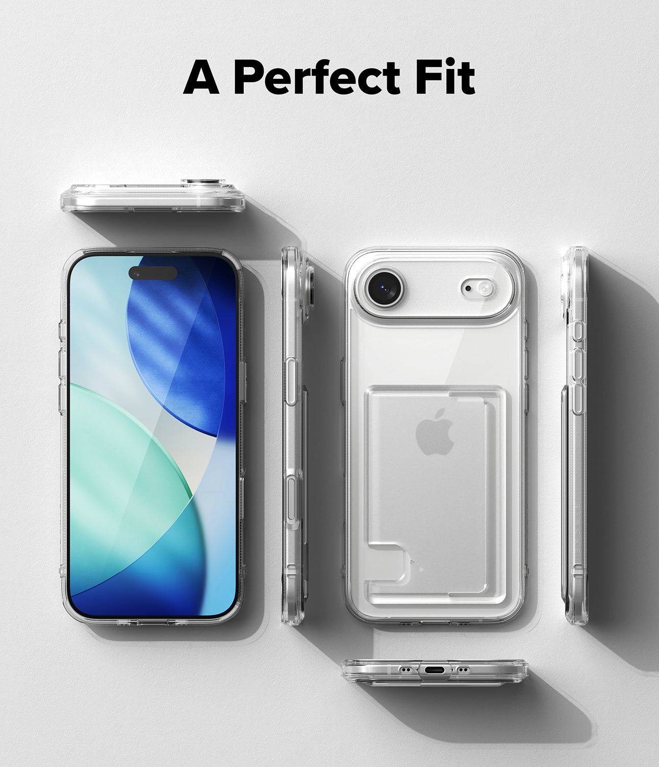 iPhone 17 Air Fusion Skal med kortfack, Genomskinlig
