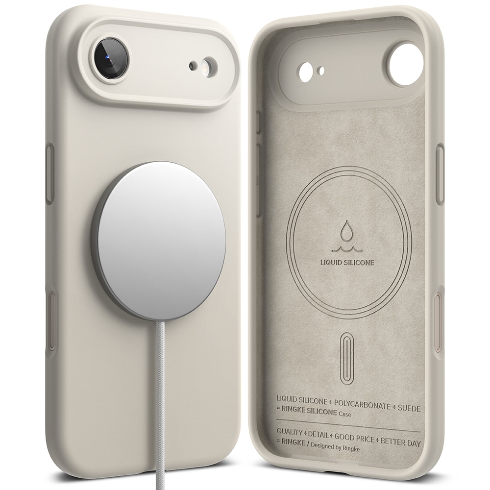 iPhone 17 Air MagSafe silikonskal, Stone