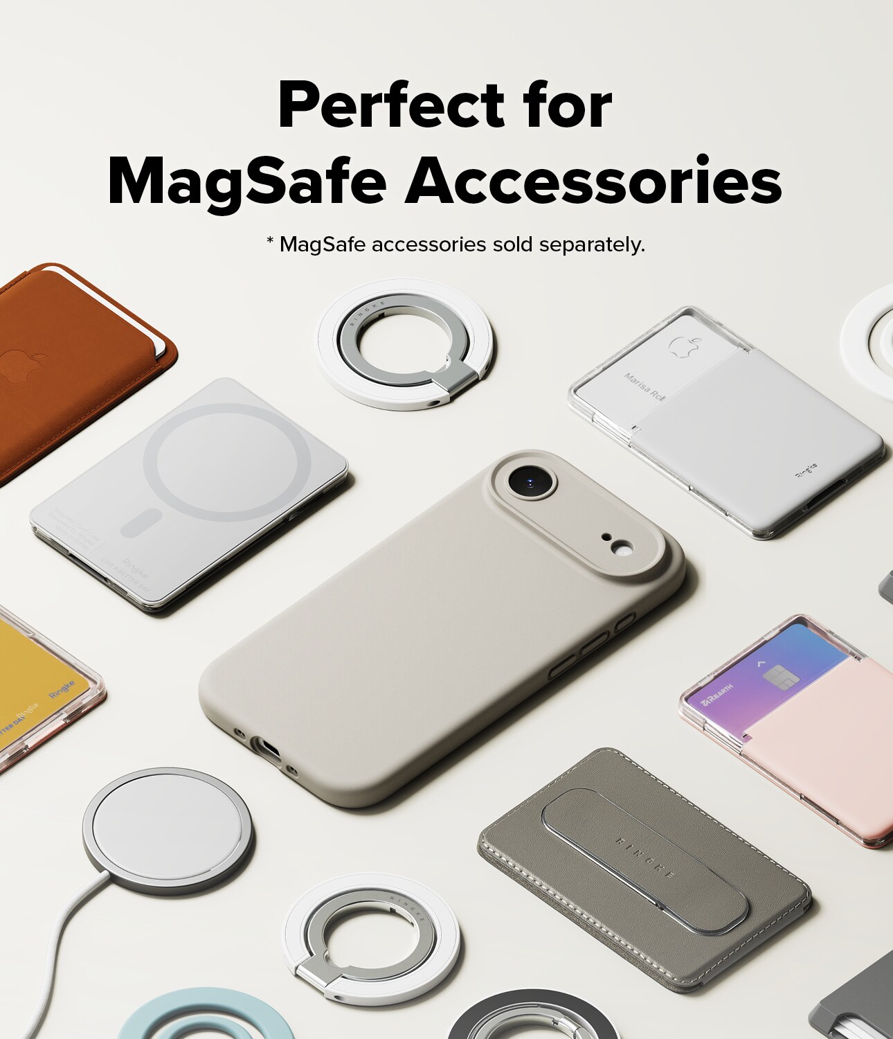 iPhone 17 Air MagSafe silikonskal, Stone