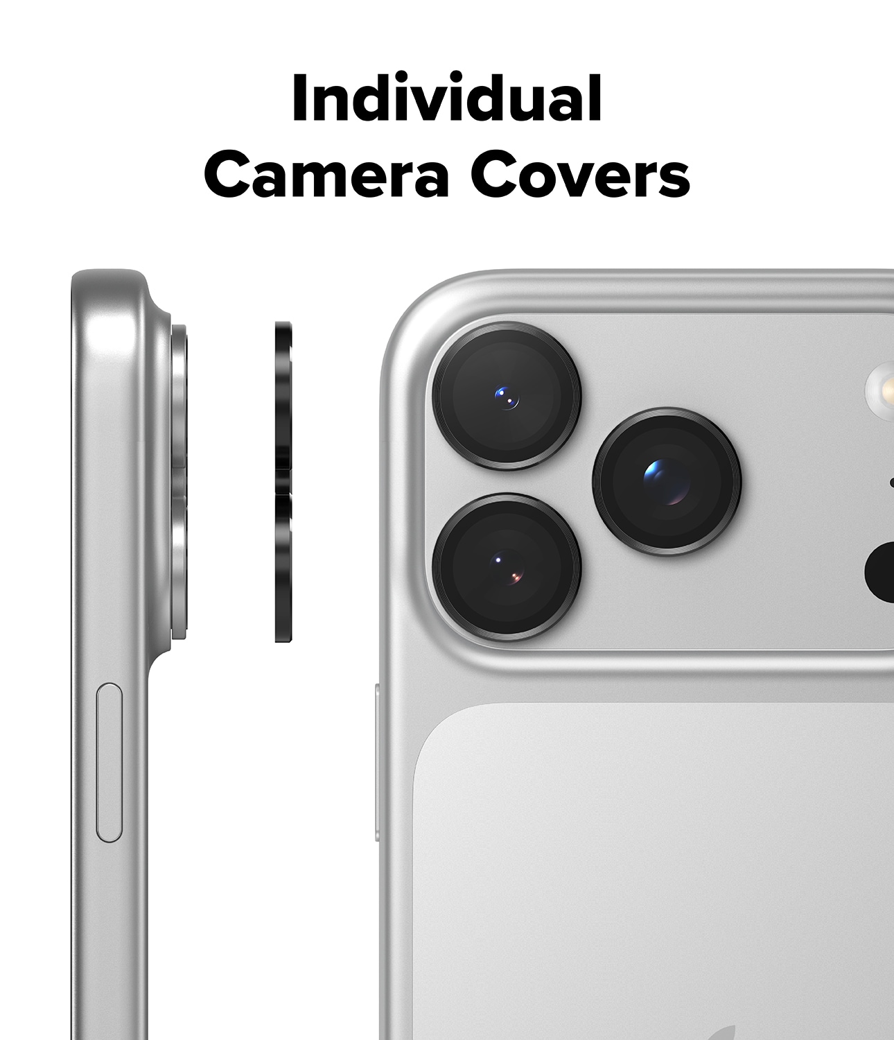 iPhone 17 Pro Max 2-pack Linsskydd med aluminiumram, Svart