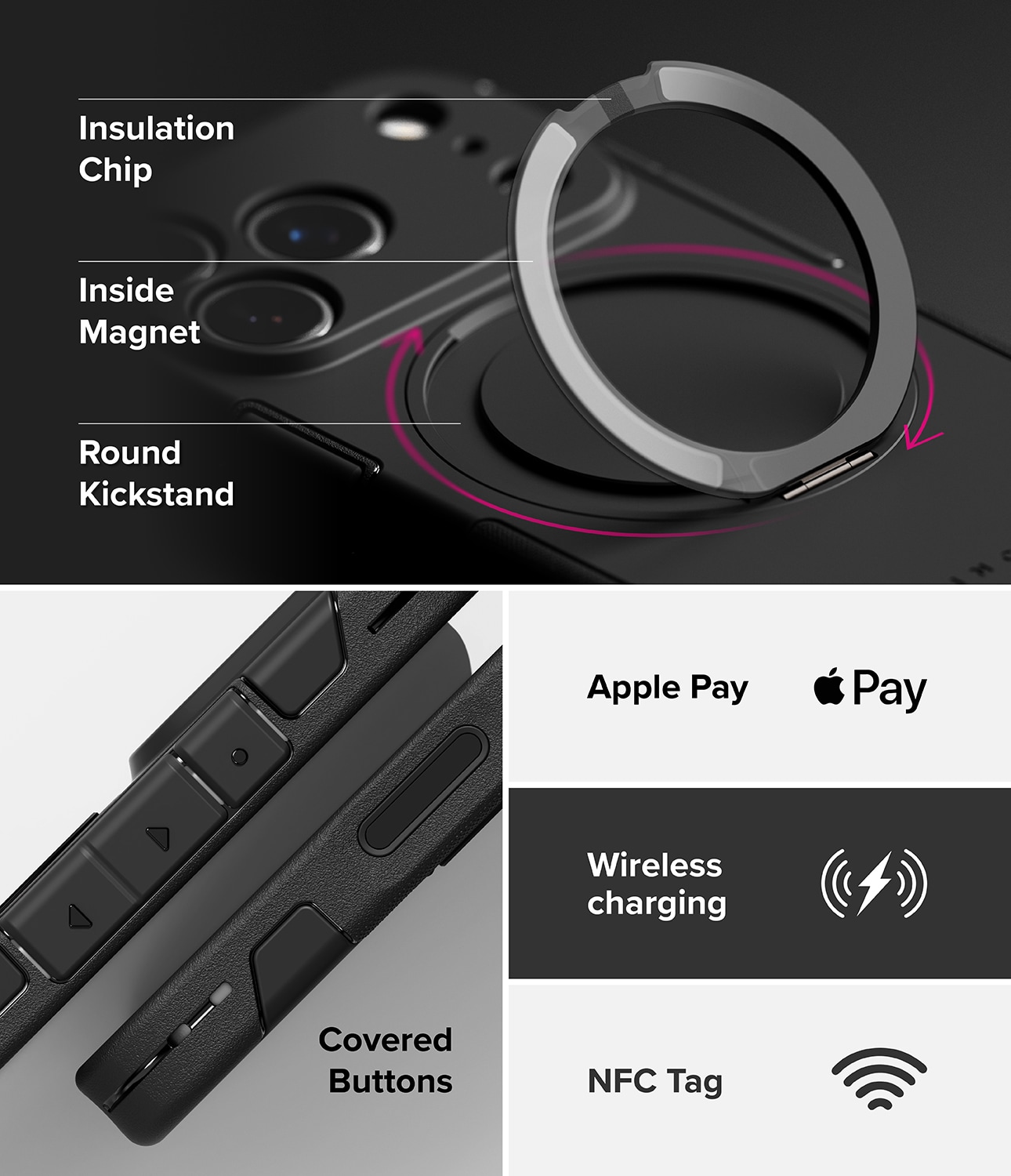 iPhone 17 Pro Max Alles Magnetiskt Skal, Svart