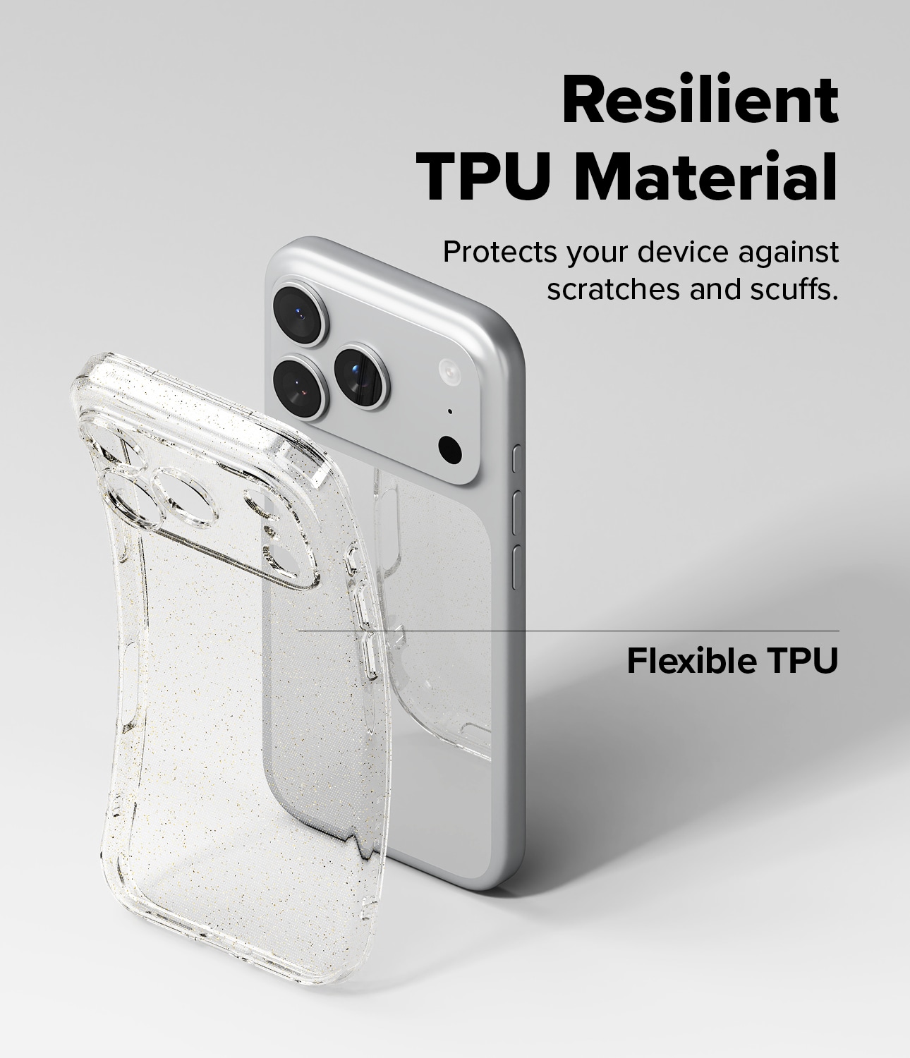 iPhone 17 Pro Max Air Skal Glitter Clear
