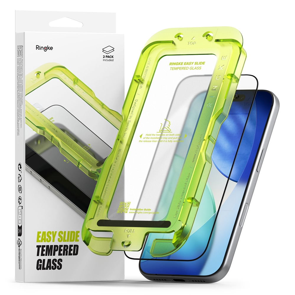 iPhone 17 Pro Skärmskydd i glas med monteringsram (2-pack)
