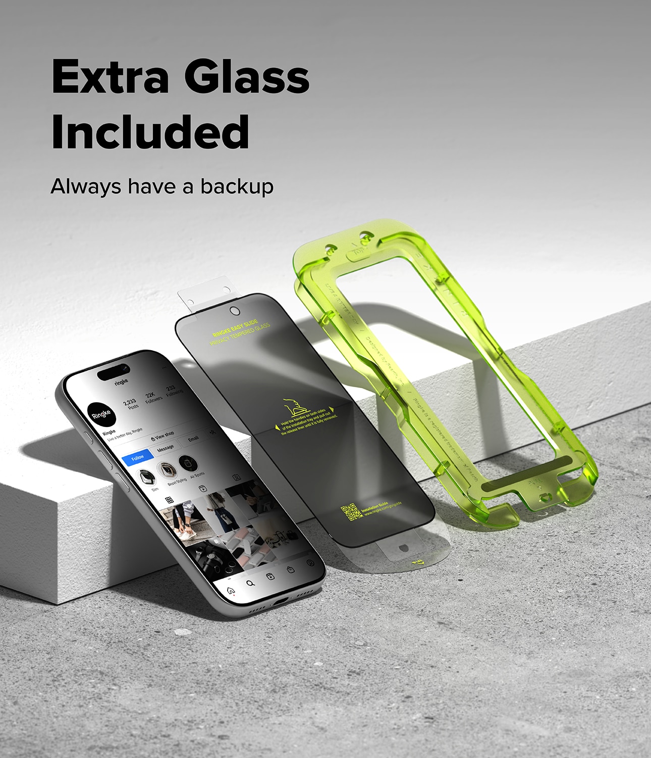 iPhone 17 Pro Anti-spy Skärmskydd i glas med monteringsram (2-pack)