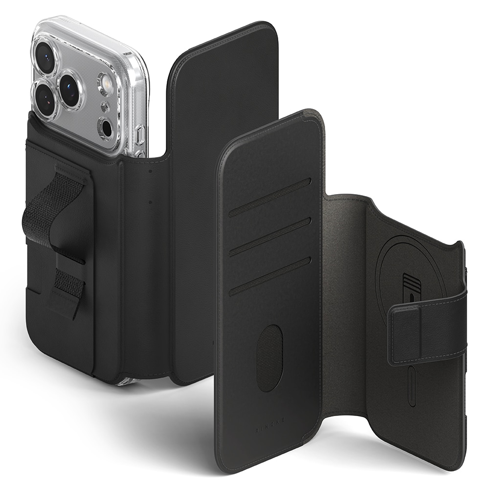 iPhone 17 Pro Max Folio Grip Wallet Magnetic, svart
