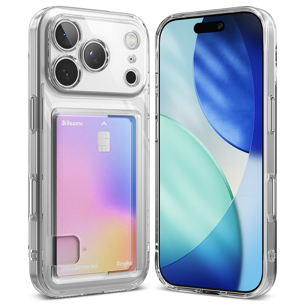 iPhone 17 Pro Max Fusion Skal med kortfack, Genomskinlig