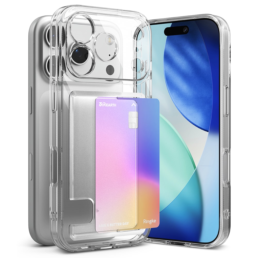 iPhone 17 Pro Max Fusion Skal med kortfack, Genomskinlig
