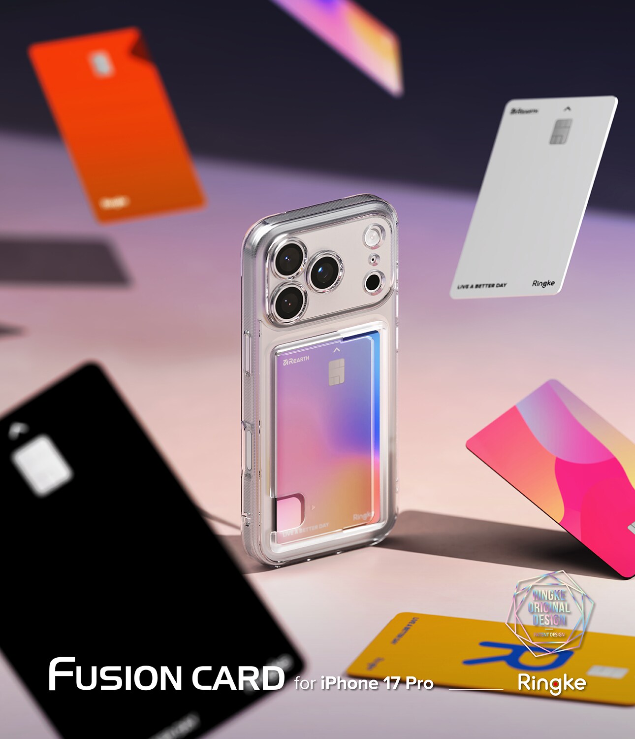 iPhone 17 Pro Max Fusion Skal med kortfack, Genomskinlig