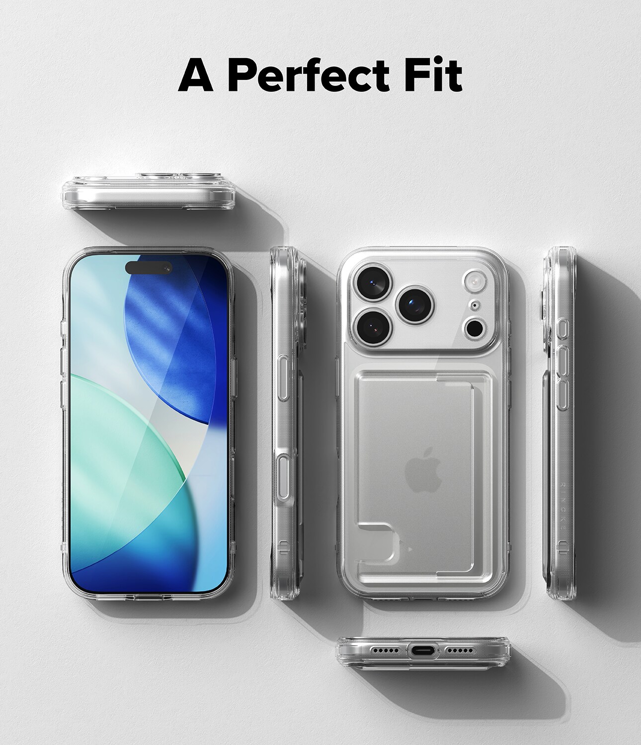 iPhone 17 Pro Max Fusion Skal med kortfack, Genomskinlig