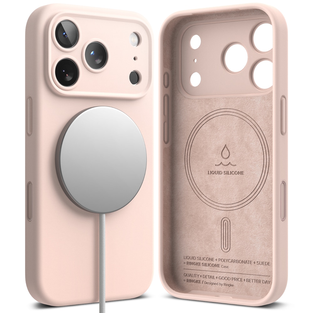 iPhone 17 Pro MagSafe silikonskal, Pink Sand