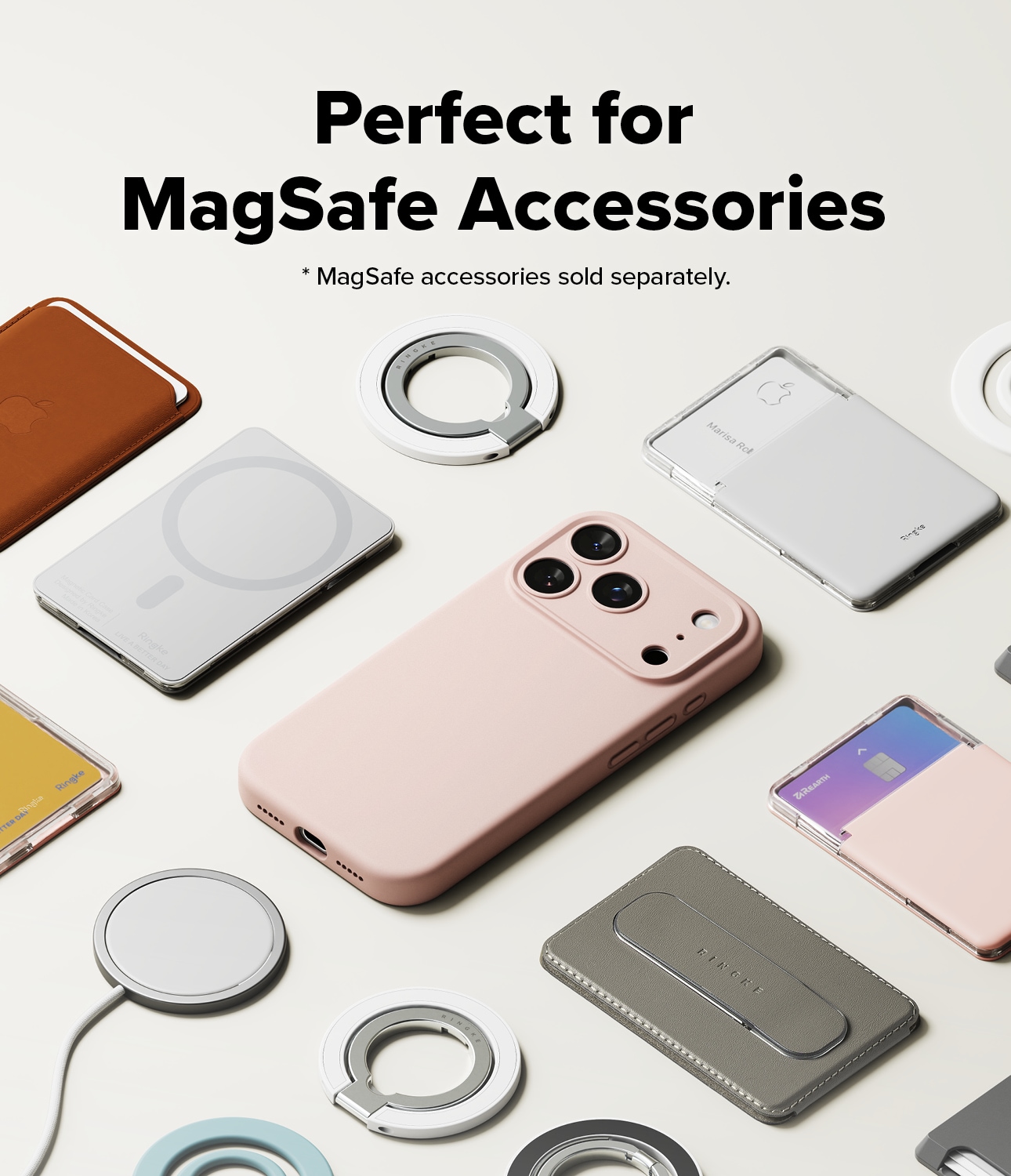 iPhone 17 Pro MagSafe silikonskal, Pink Sand