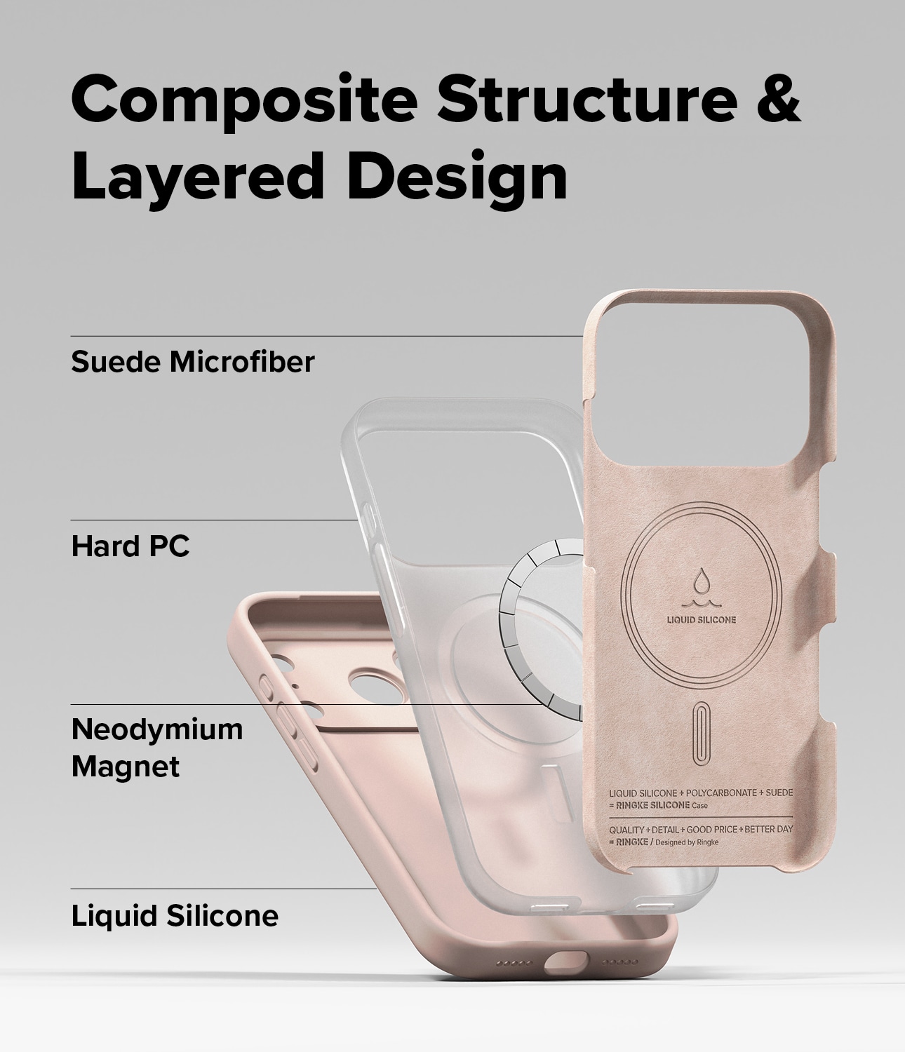 iPhone 17 Pro MagSafe silikonskal, Pink Sand