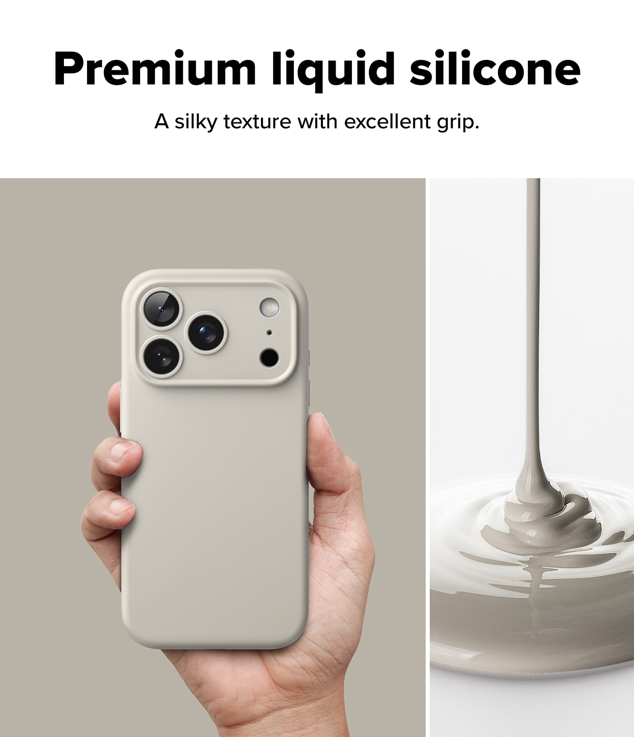 iPhone 17 Pro MagSafe silikonskal, Stone