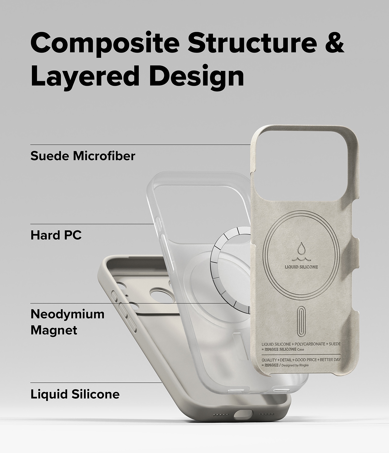 iPhone 17 Pro MagSafe silikonskal, Stone