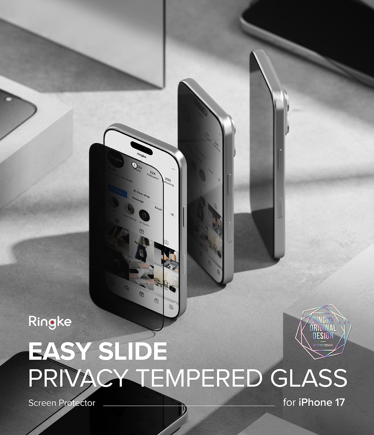 iPhone 17 Anti-spy Skärmskydd i glas med monteringsram (2-pack)