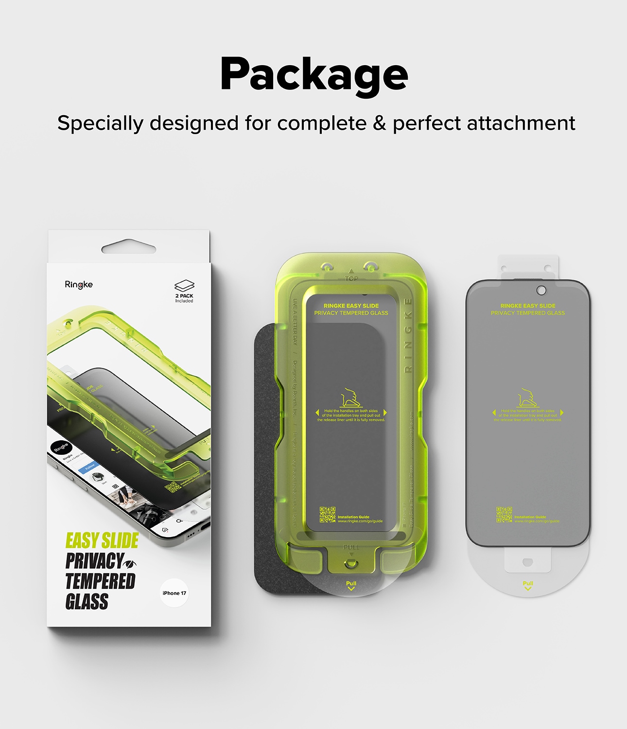 iPhone 17 Anti-spy Skärmskydd i glas med monteringsram (2-pack)