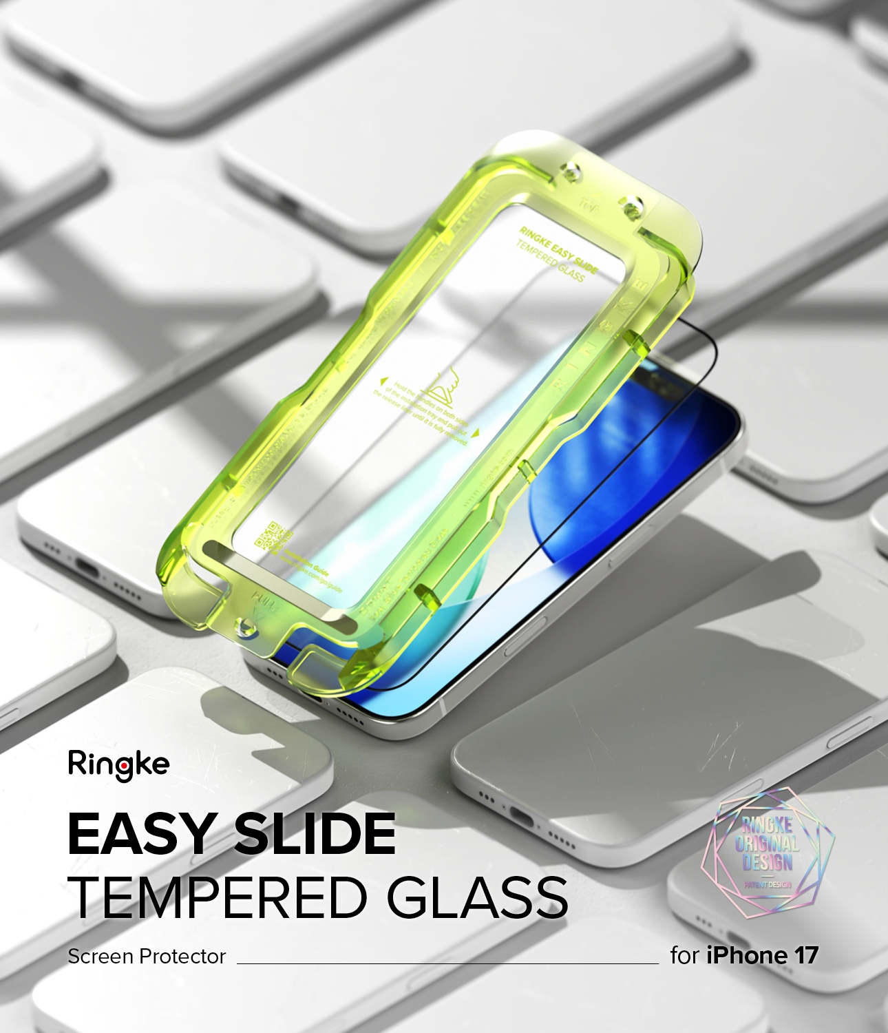 iPhone 17 Skärmskydd i glas med monteringsram (2-pack)