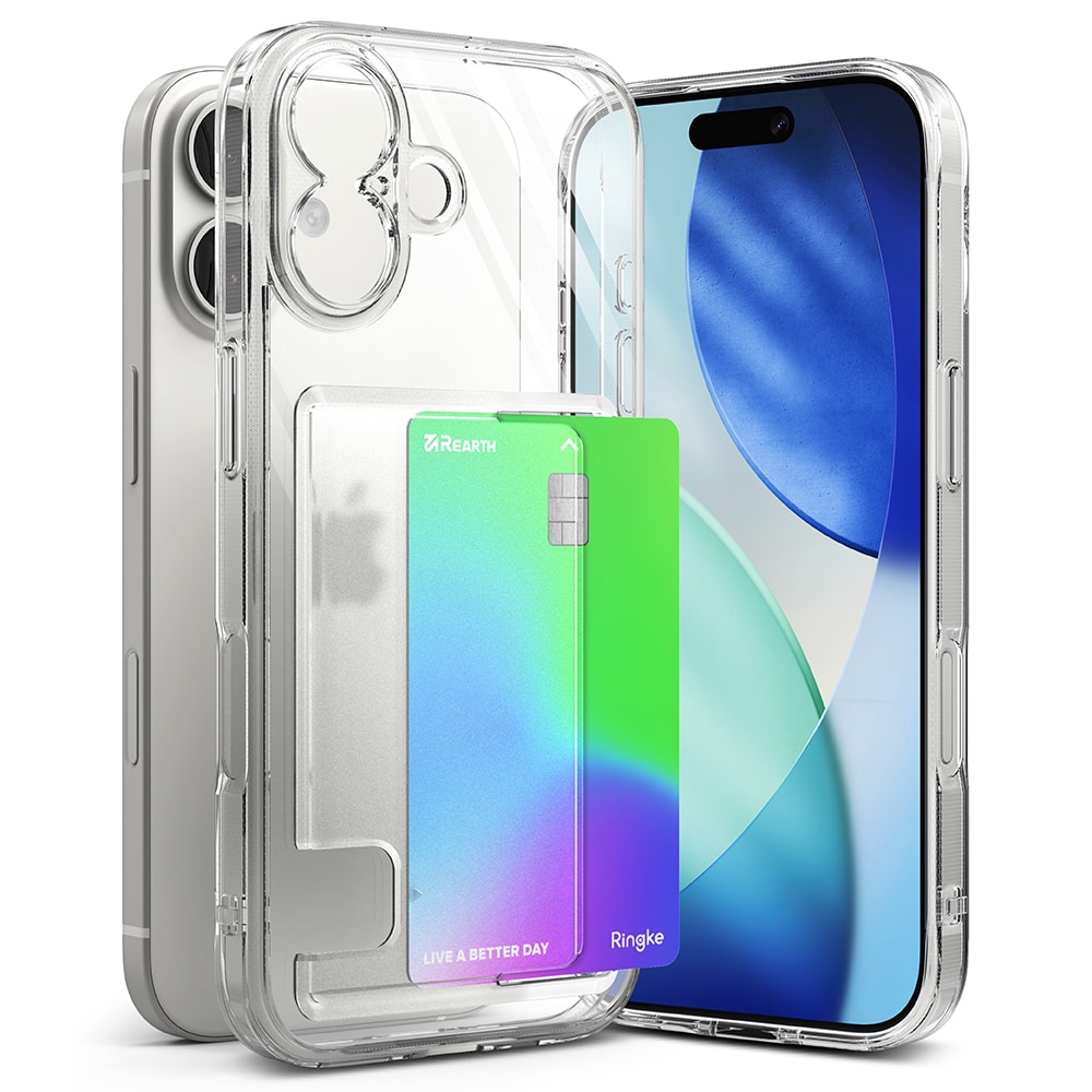 iPhone 17 Fusion Skal med kortfack, Genomskinlig