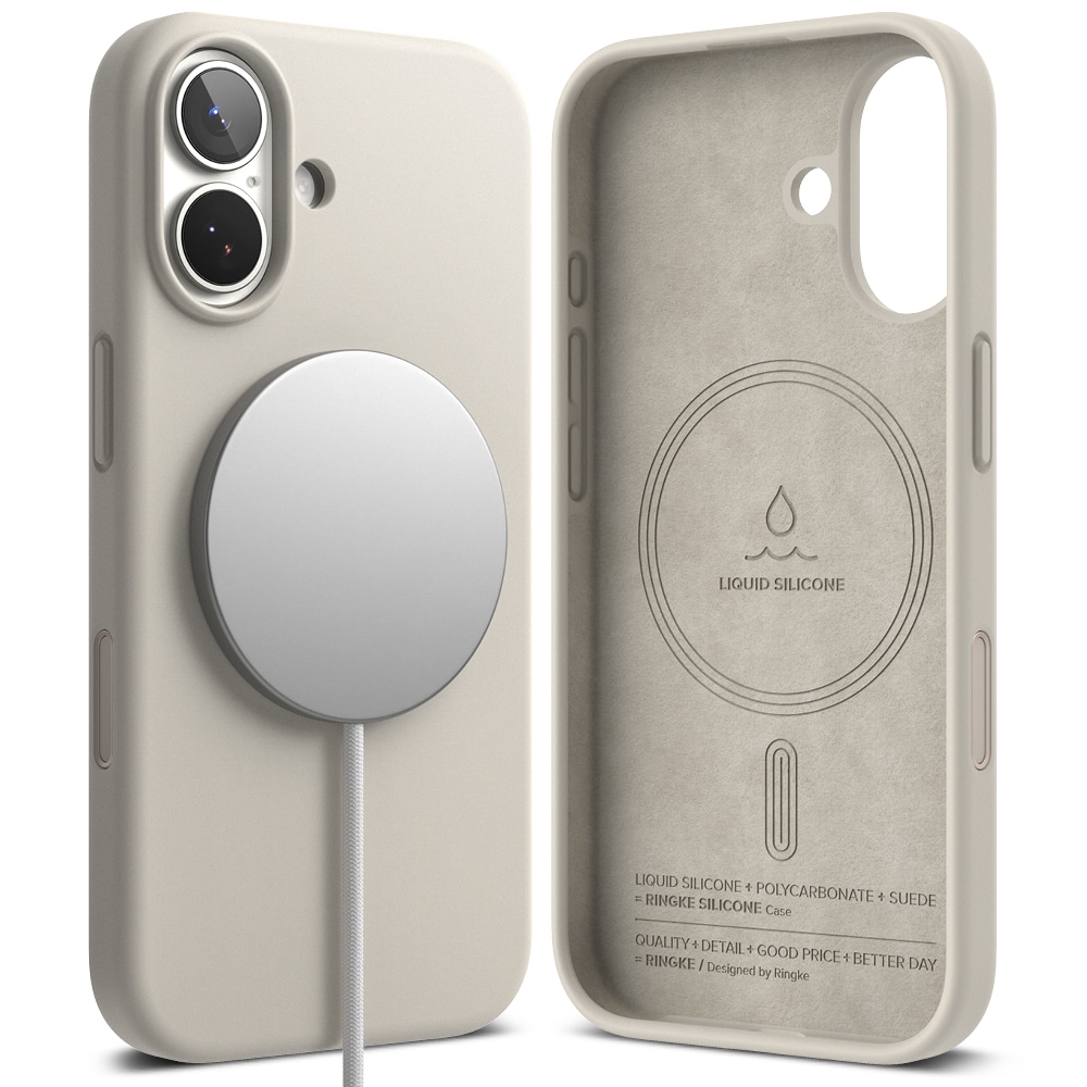 iPhone 17 MagSafe silikonskal, Stone