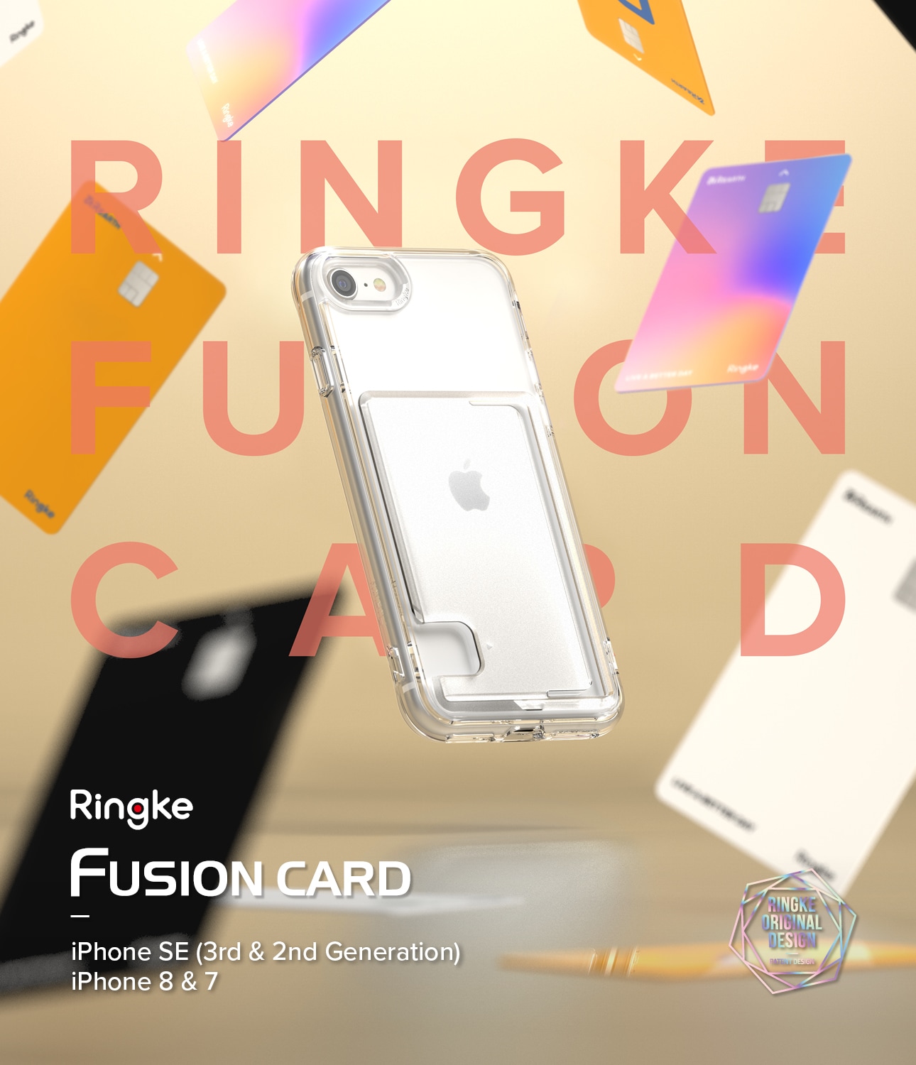 iPhone 8 Fusion Skal med kortfack, Genomskinlig