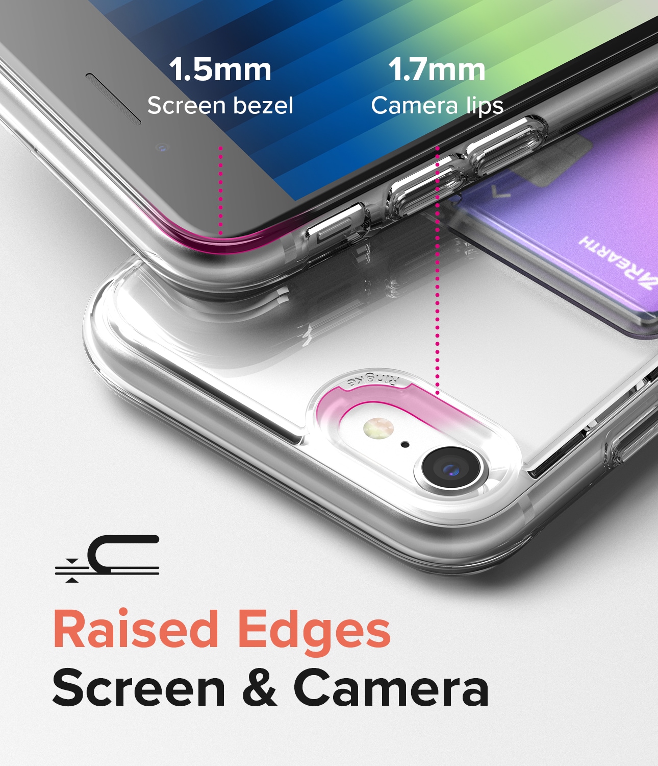 iPhone 8 Fusion Skal med kortfack, Genomskinlig