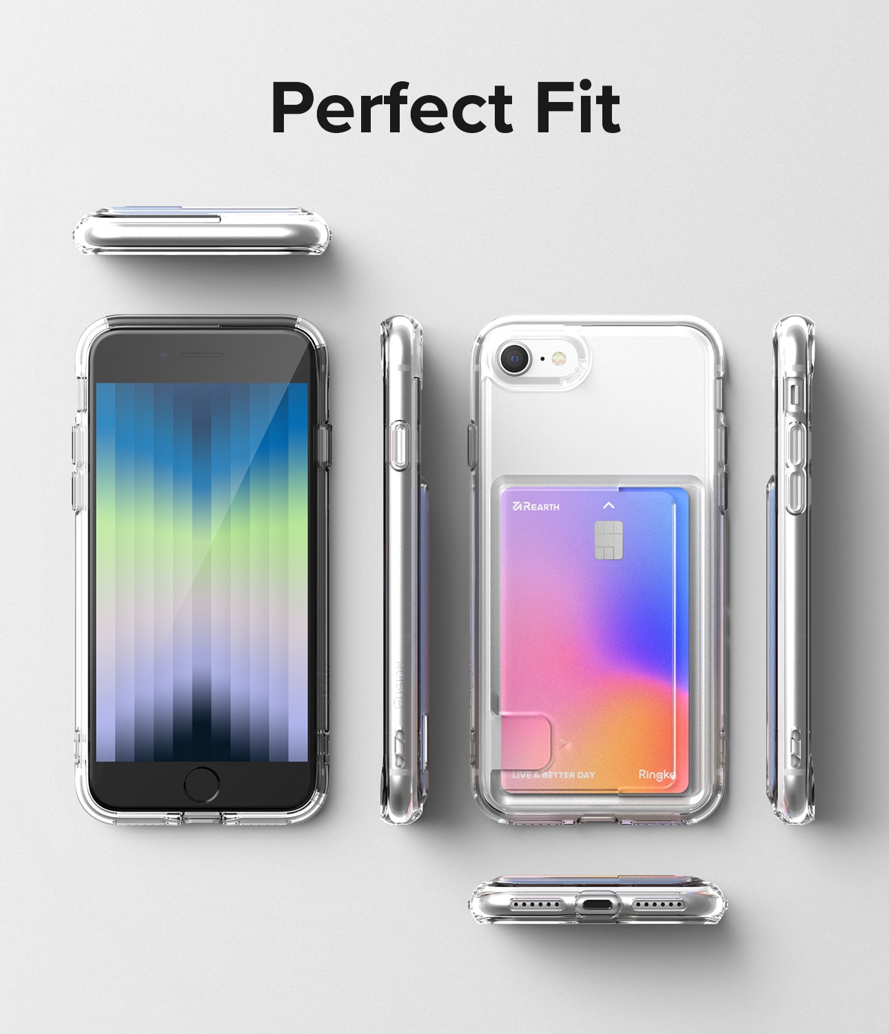 iPhone 8 Fusion Skal med kortfack, Genomskinlig
