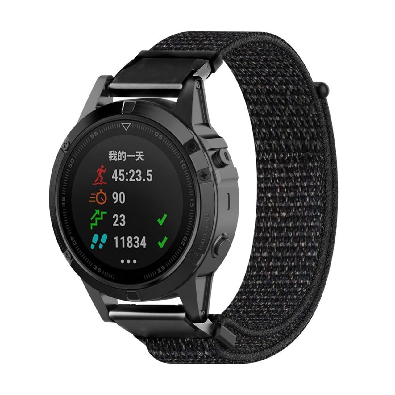 Garmin Fenix 5/5 Plus Armband i nylon, svart