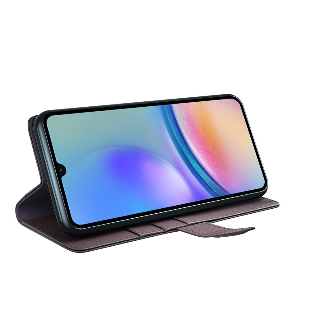 Samsung Galaxy A05s Plånboksfodral i Äkta Läder, Brun