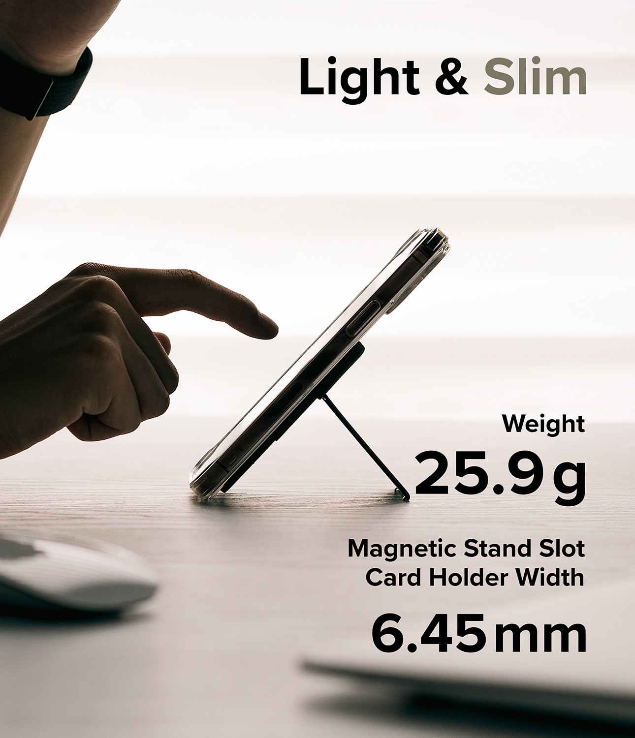 MagSafe Magnetic Stand Card Slot Korthållare, Clear/Black