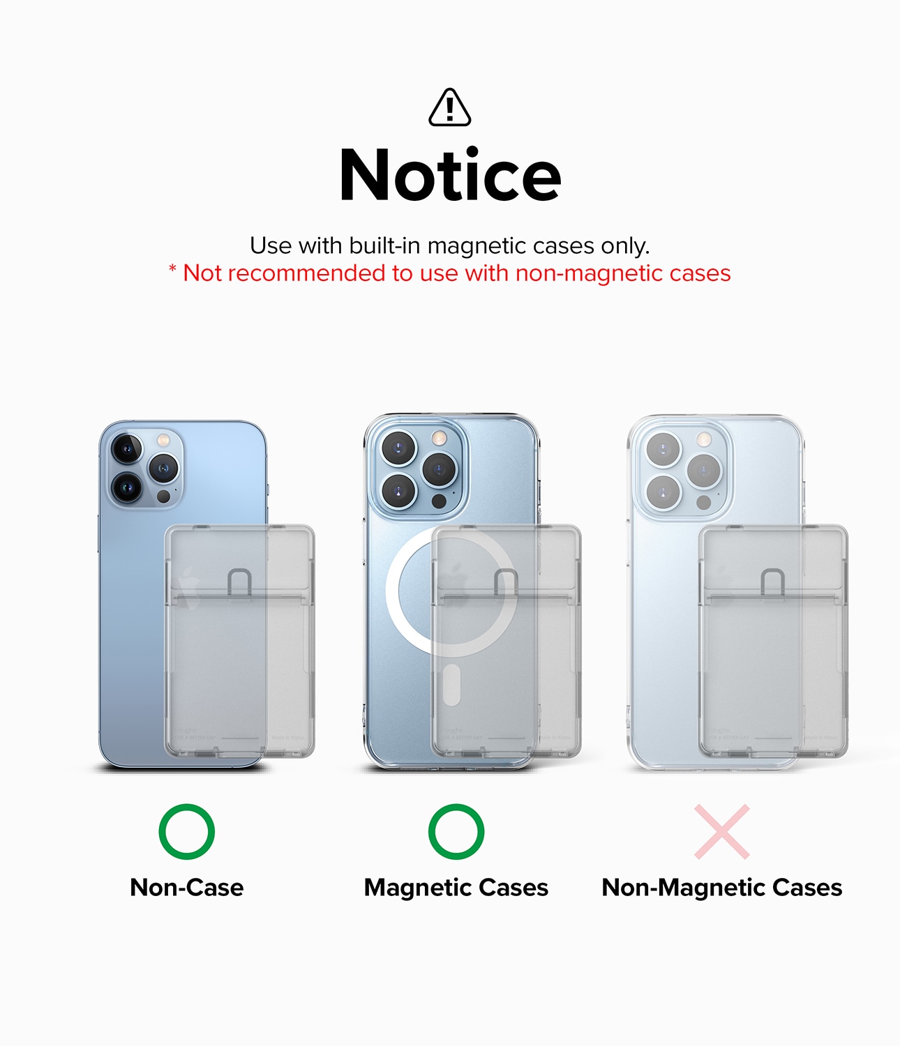 MagSafe Magnetic Stand Card Slot Korthållare, Clear Mist