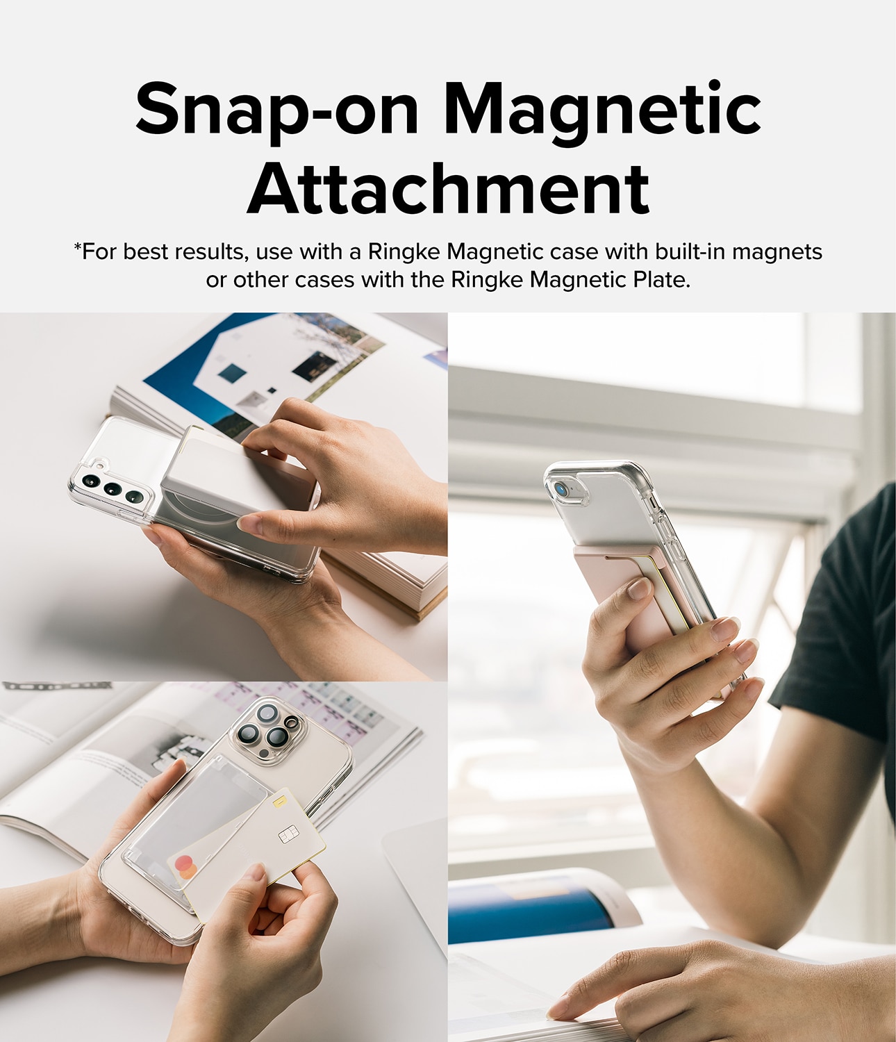 MagSafe Magnetic Card Slot Korthållare, Light Gray