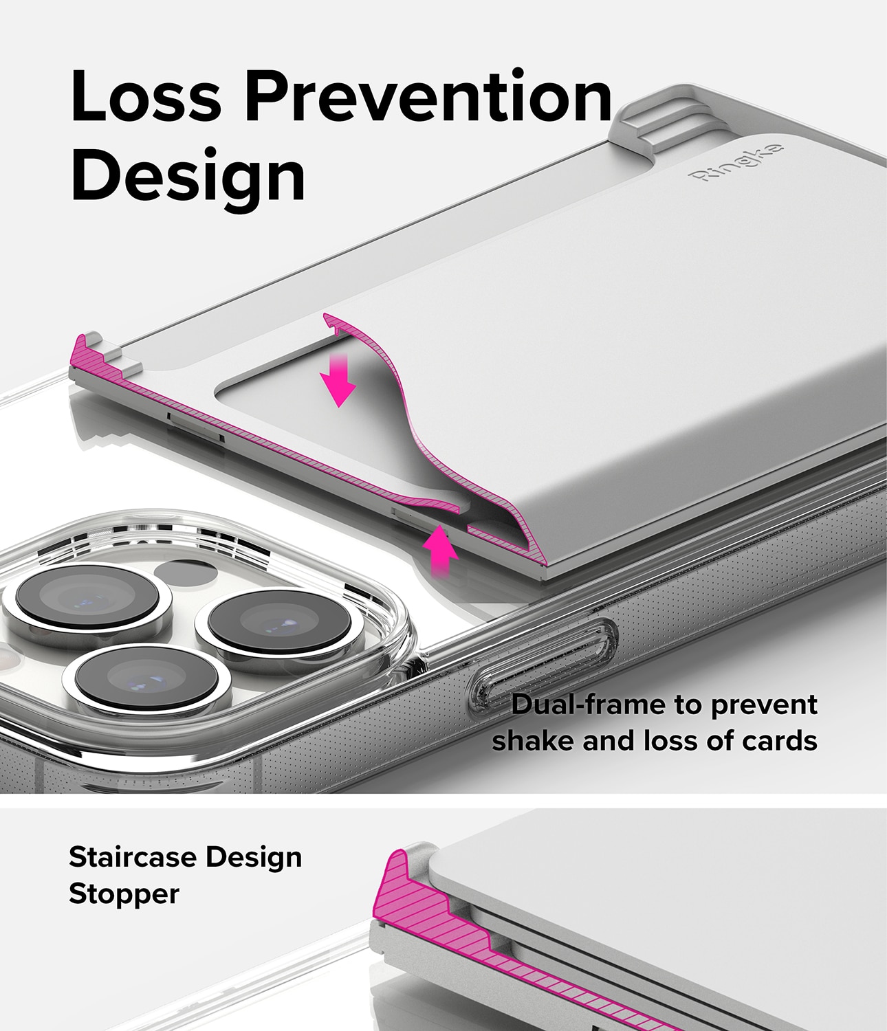 MagSafe Magnetic Card Slot Korthållare, Light Gray
