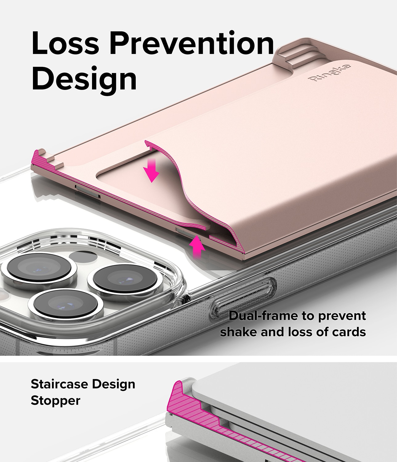 MagSafe Magnetic Card Slot Korthållare, Peach Pink