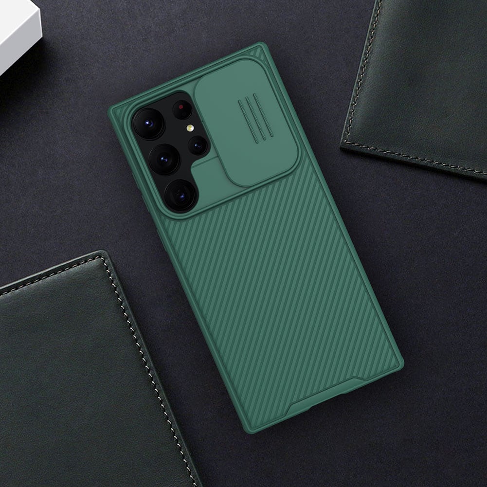 Samsung Galaxy S23 Ultra Skal med kameraskydd - CamShield, Grön