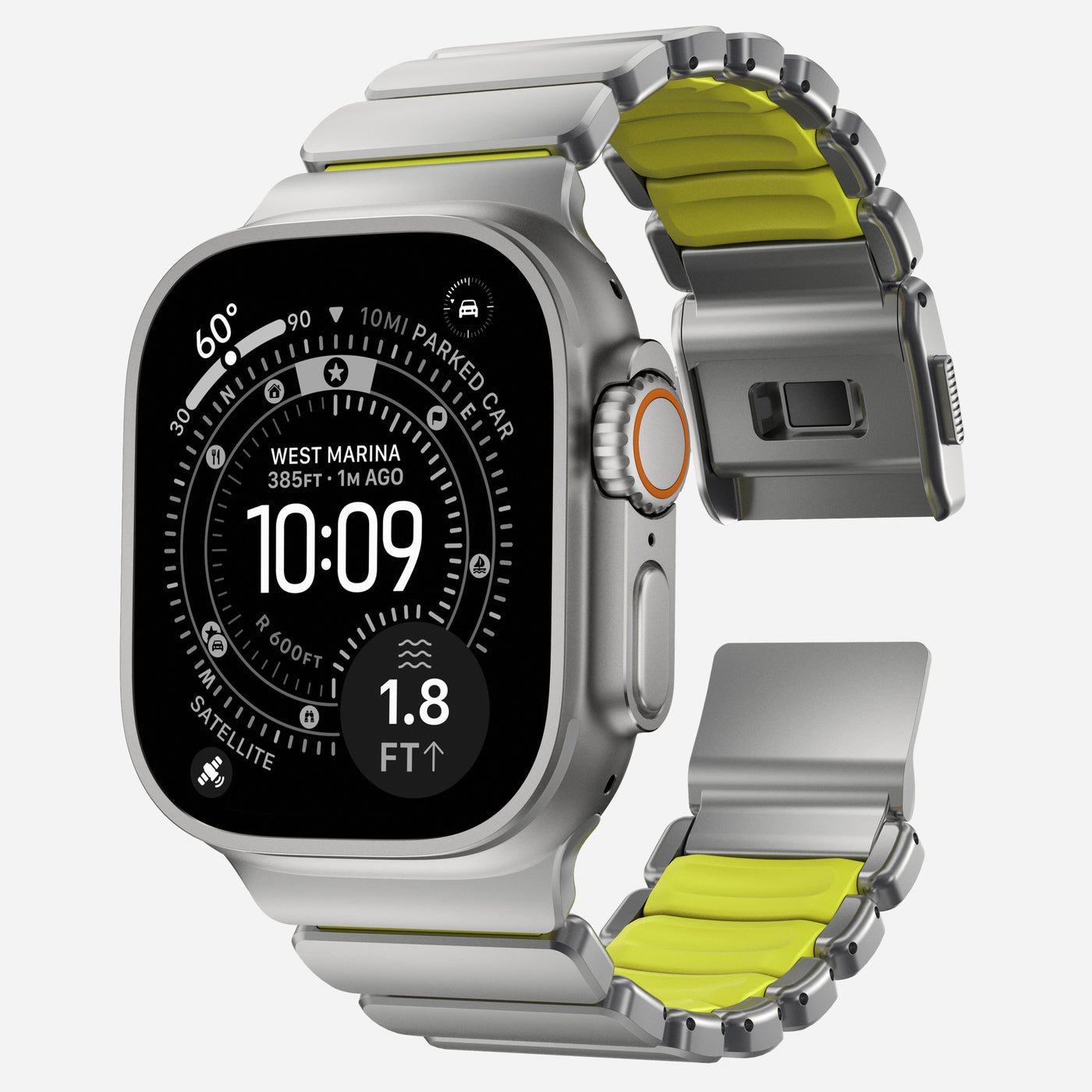Apple Watch Ultra 49mm 2nd Gen Armband Stratos, Natural Titanium - Volt