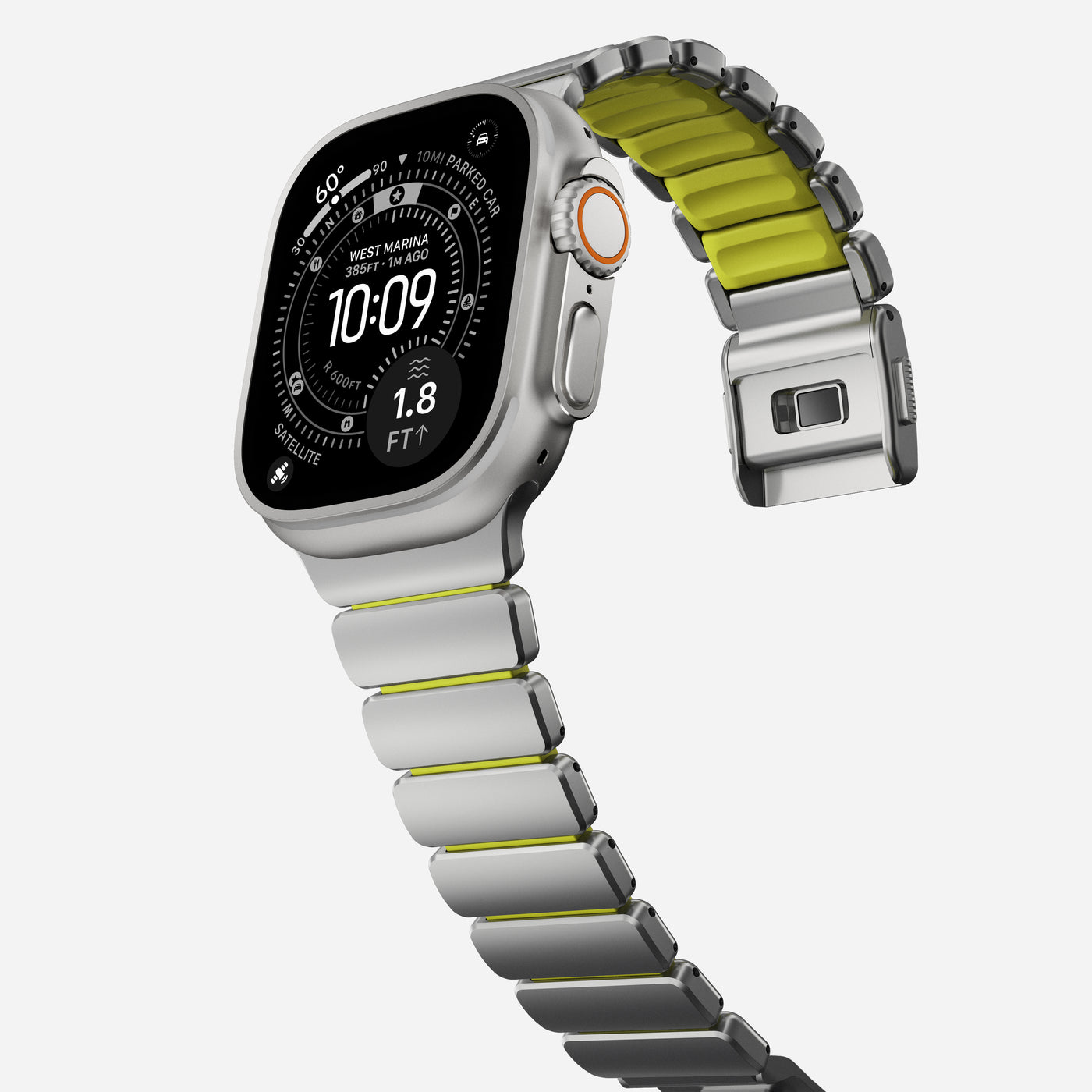 Apple Watch Ultra 49mm 2nd Gen Armband Stratos, Natural Titanium - Volt
