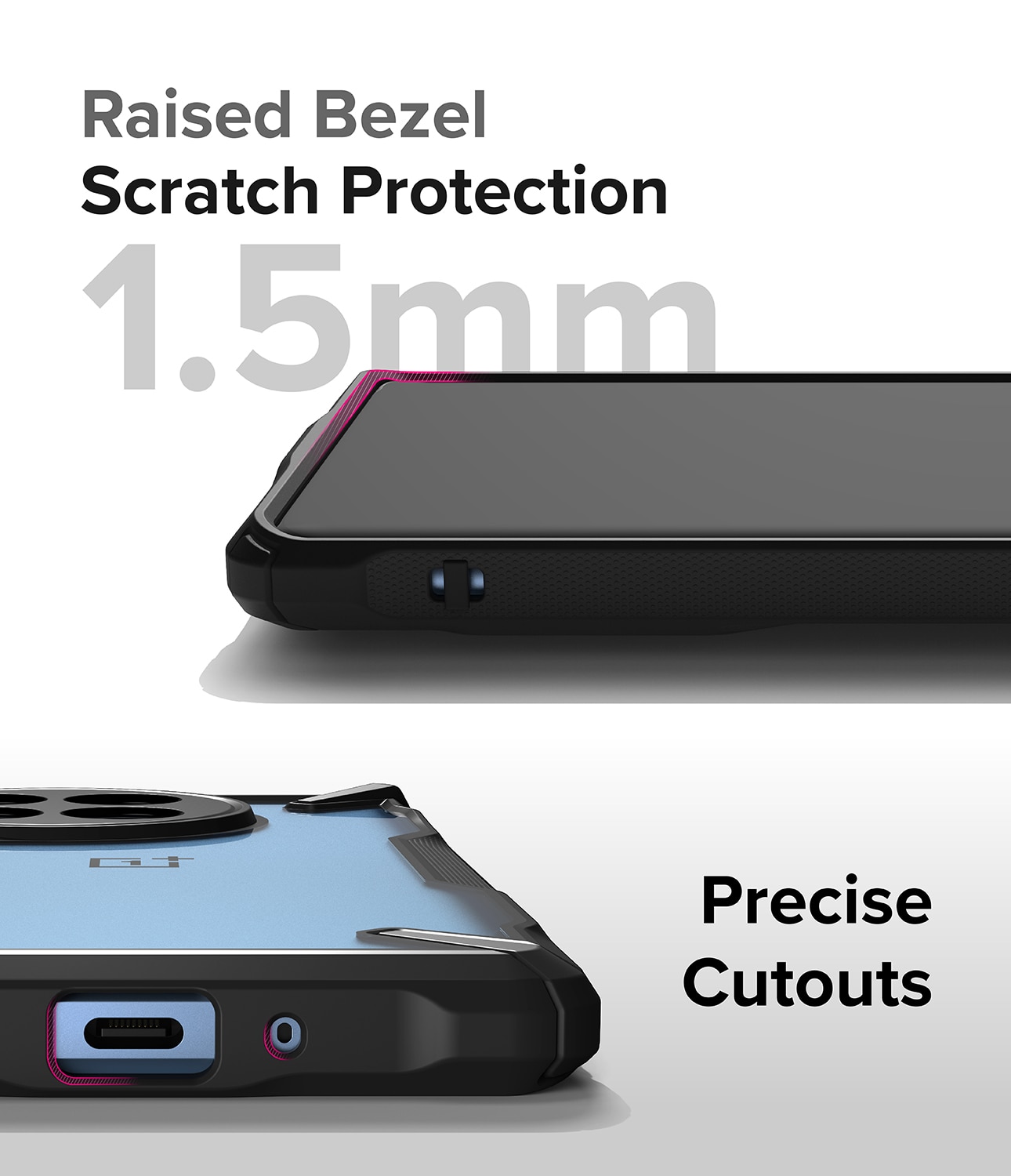 OnePlus 12R Fusion X Skal, svart/genomskinlig