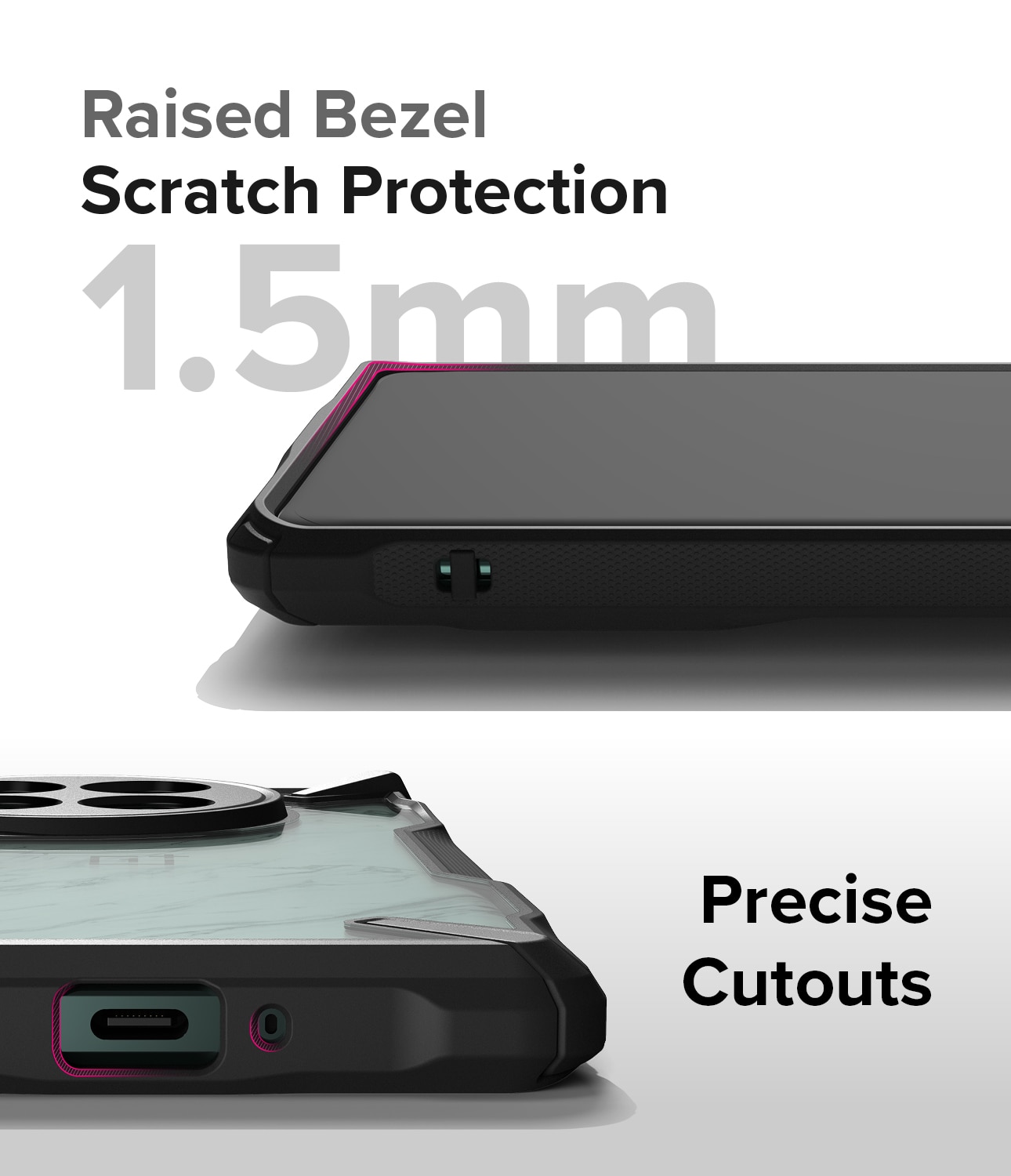 OnePlus 12 Fusion X Skal, svart/genomskinlig