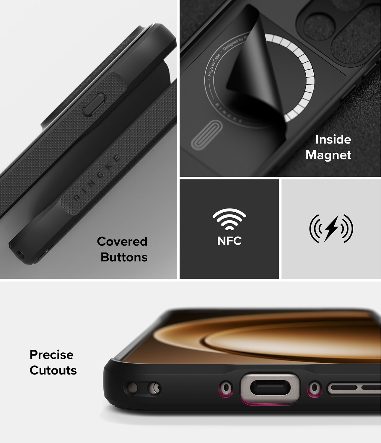  OnePlus 15 Onyx MagSafe Skal, Camo Black