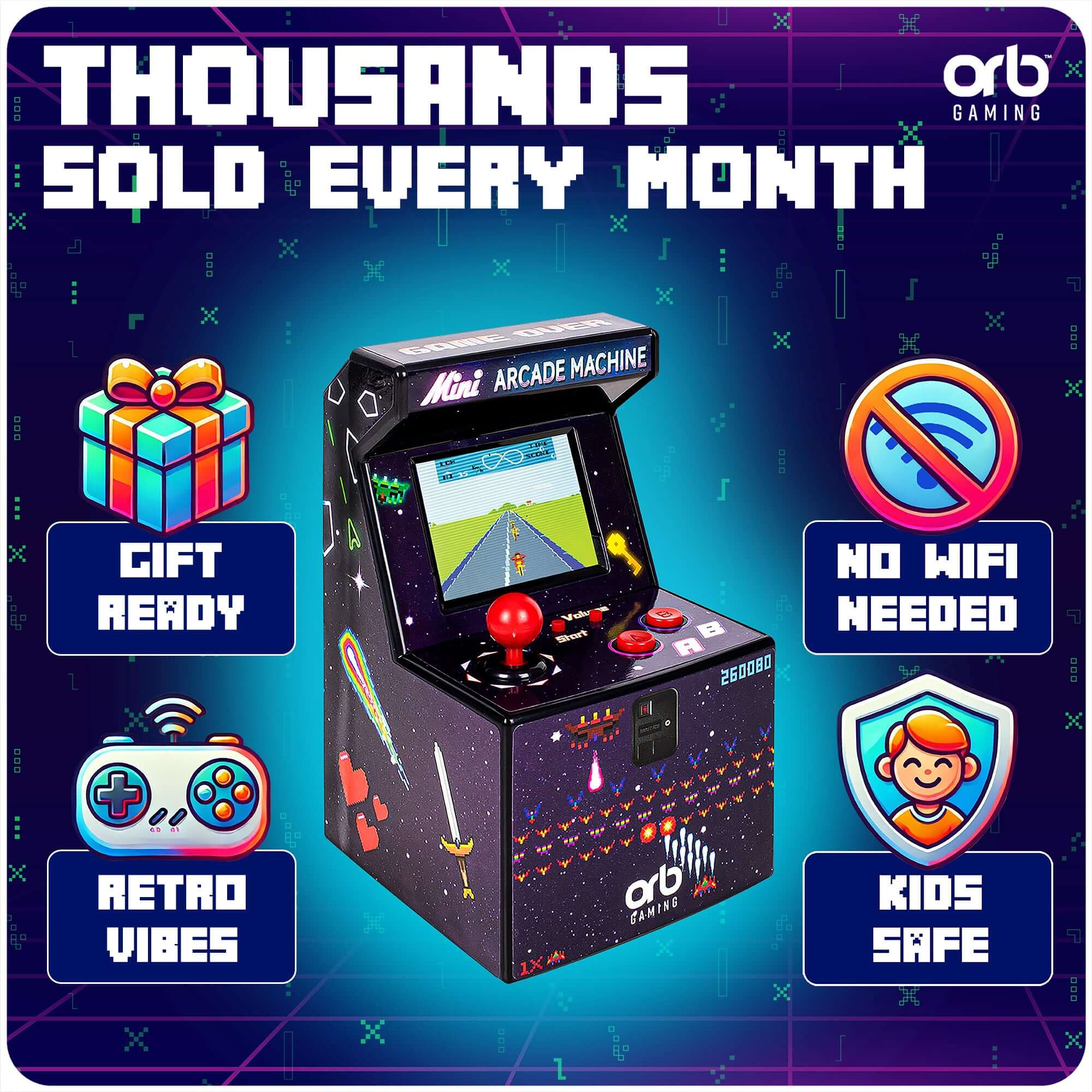 Retro Mini Arcade Machine 240 Spel