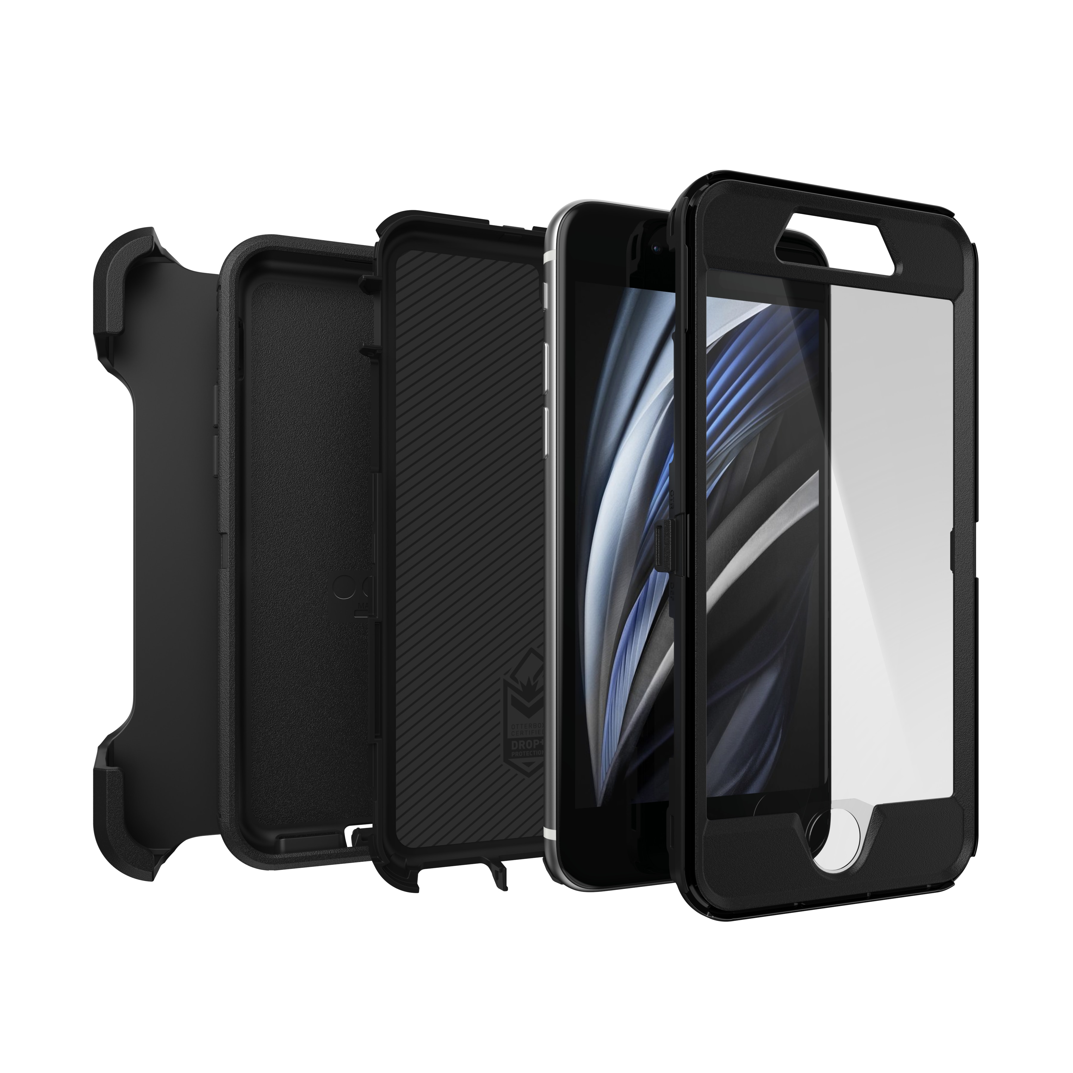 iPhone 8 Defender - Robust mobilskal med hög skyddsfaktor, svart