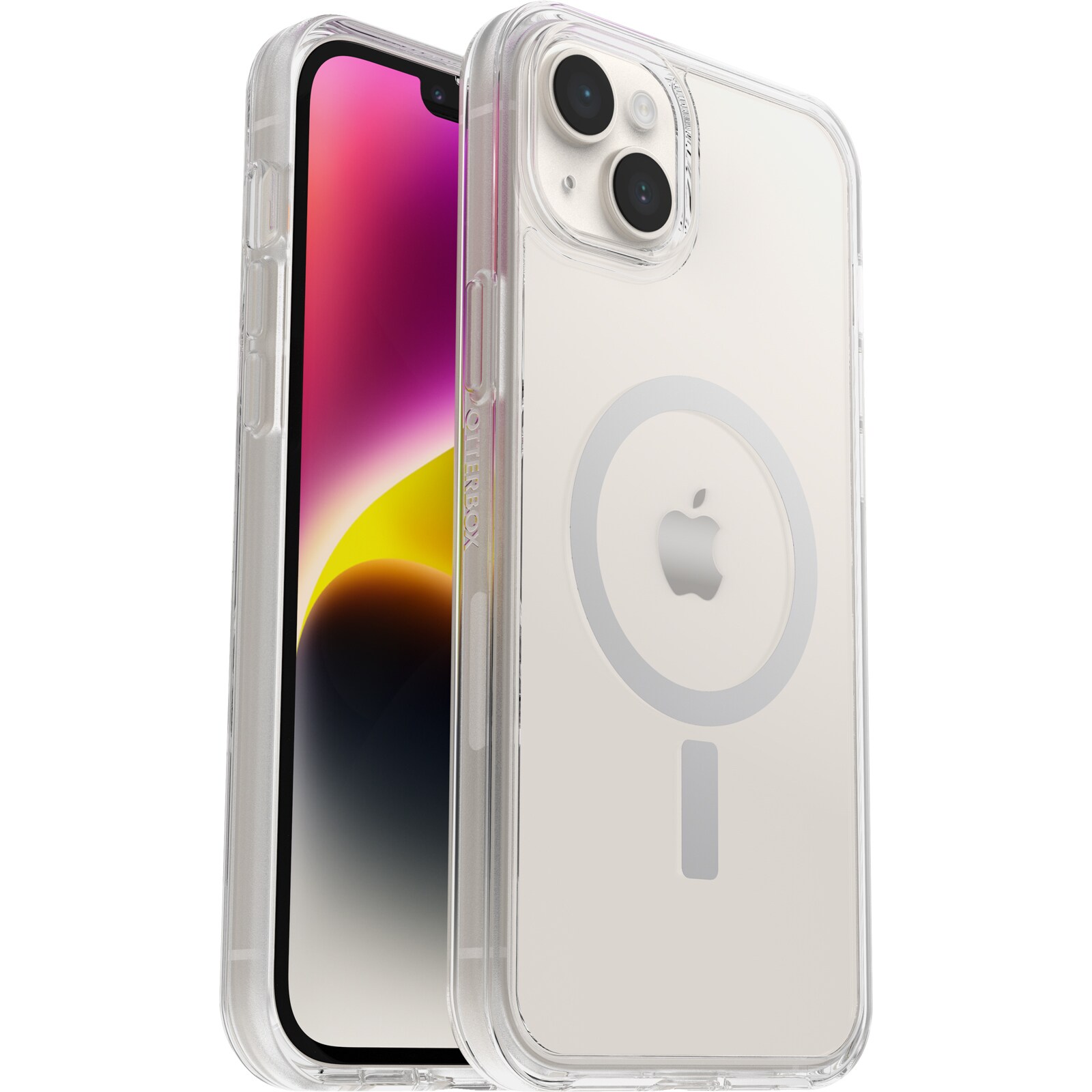 iPhone 14 Plus Stöttåligt MagSafe-skal Symmetry Plus, Genomskinlig