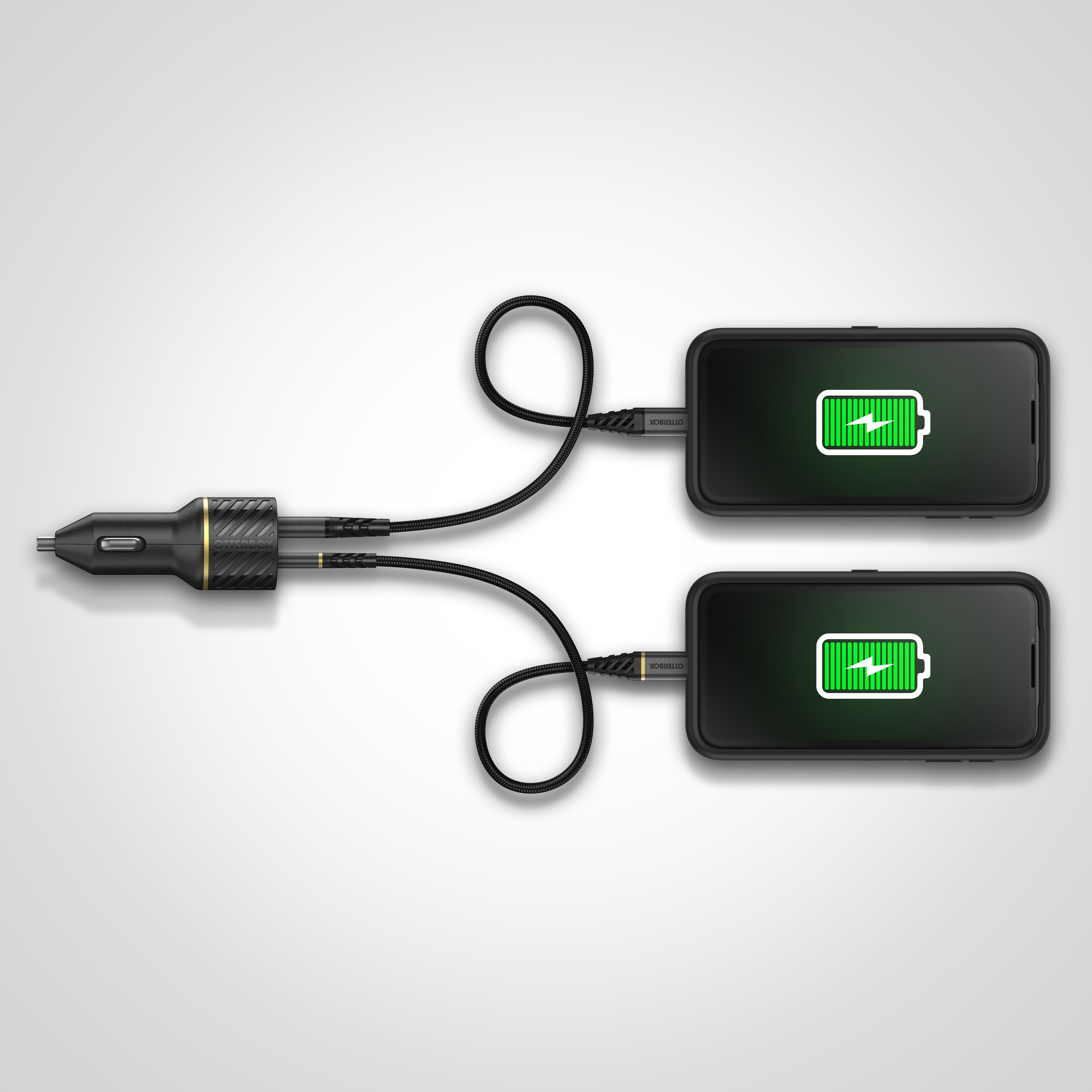 Billaddare 30W USB-C + USB-A 12 - 24 V, Black