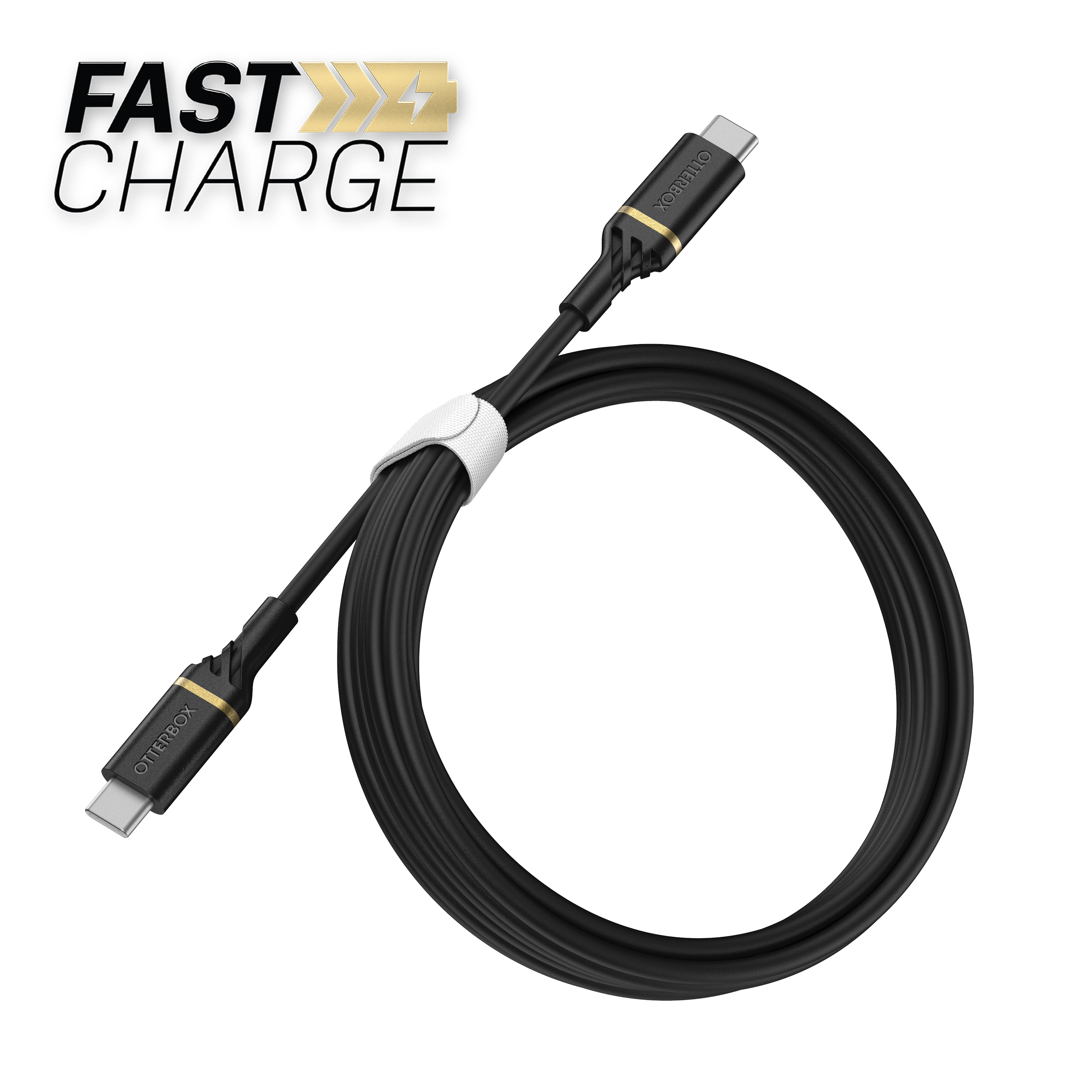 USB-C till USB-C Fast Charge kabel 2m, Black