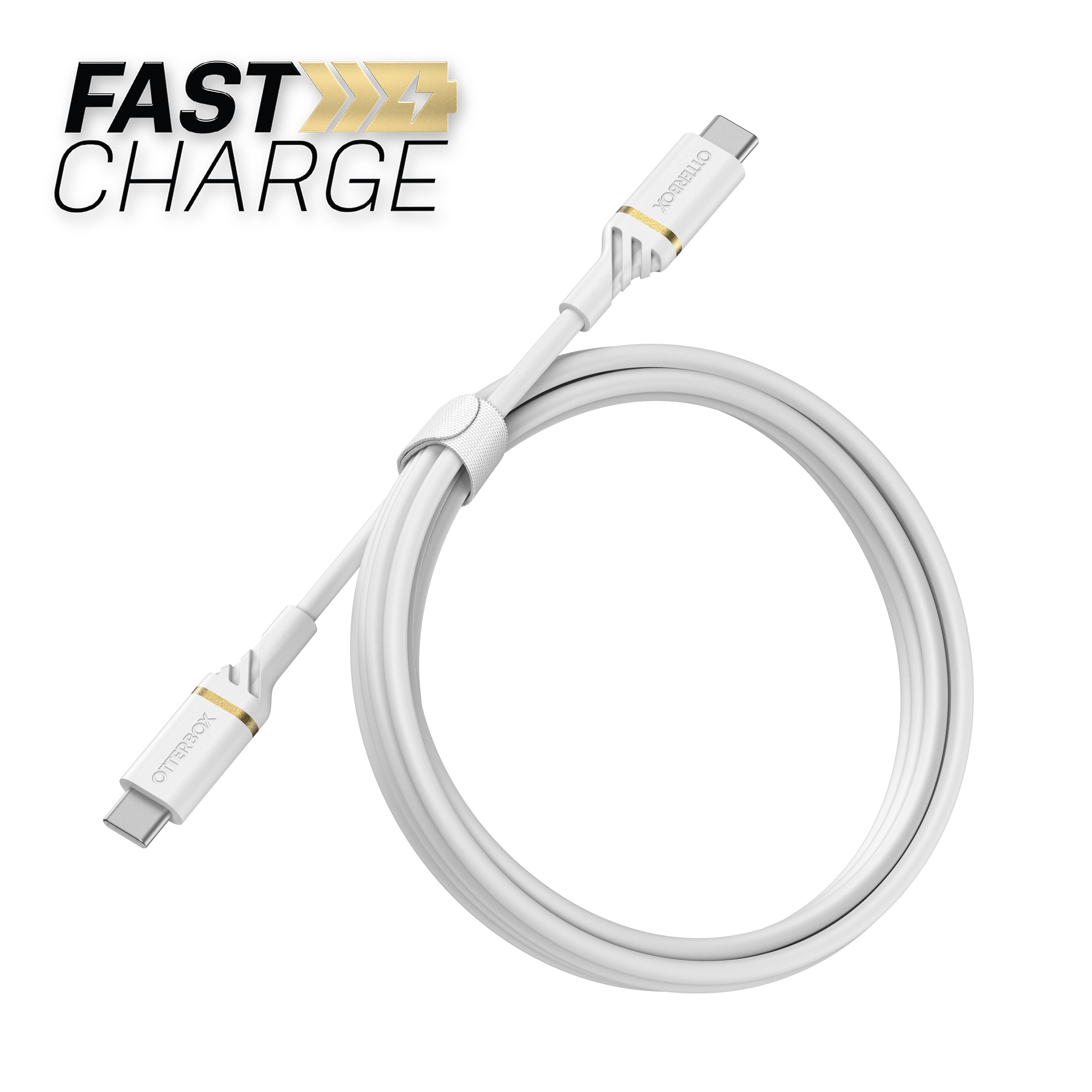 USB-C till USB-C Fast Charge kabel 1m, White