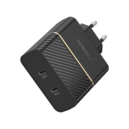 Väggladdare 2x USB-C PD 50W, Black Shimmer