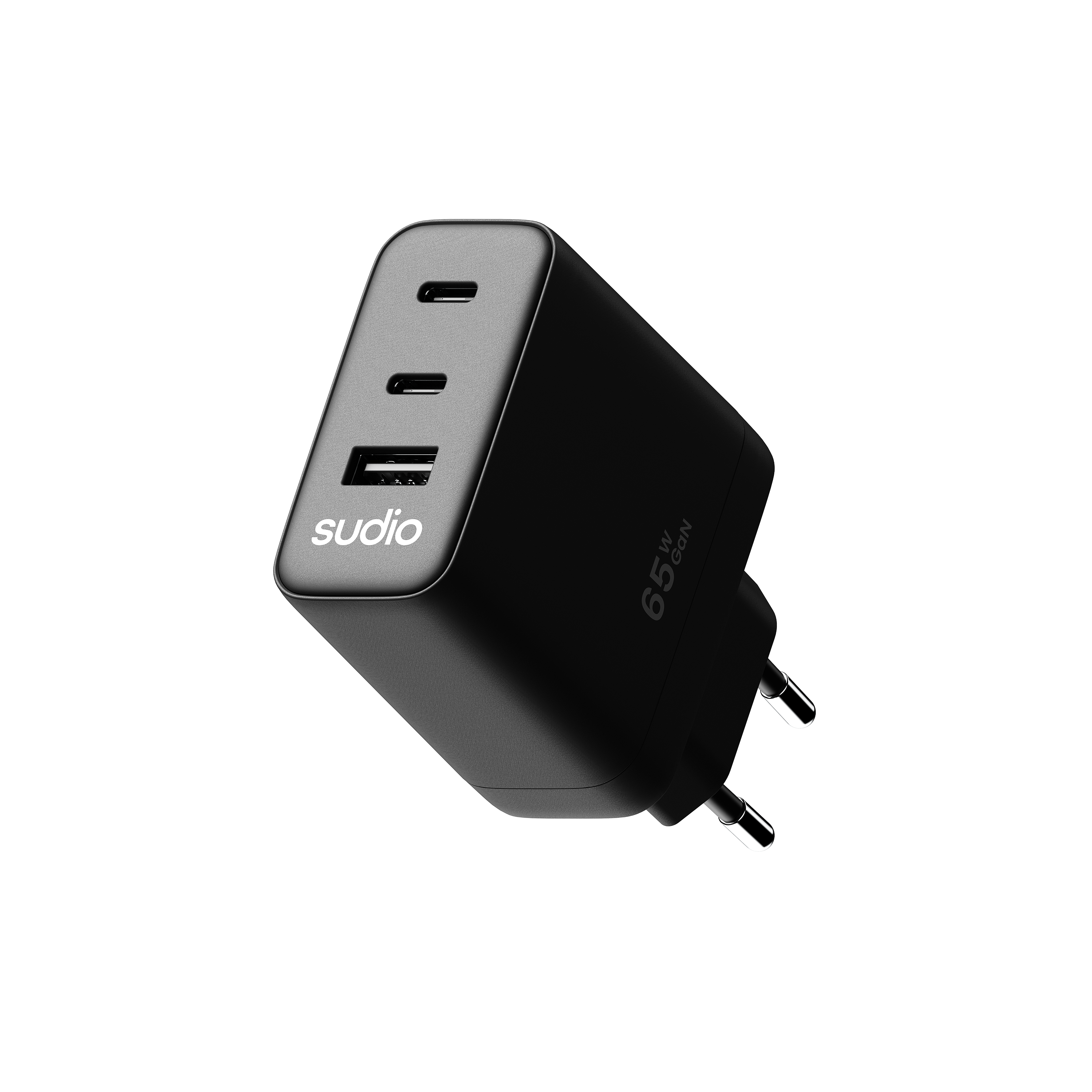 P3 2 x USB-C + USB-A  Väggladdare 65W, Svart
