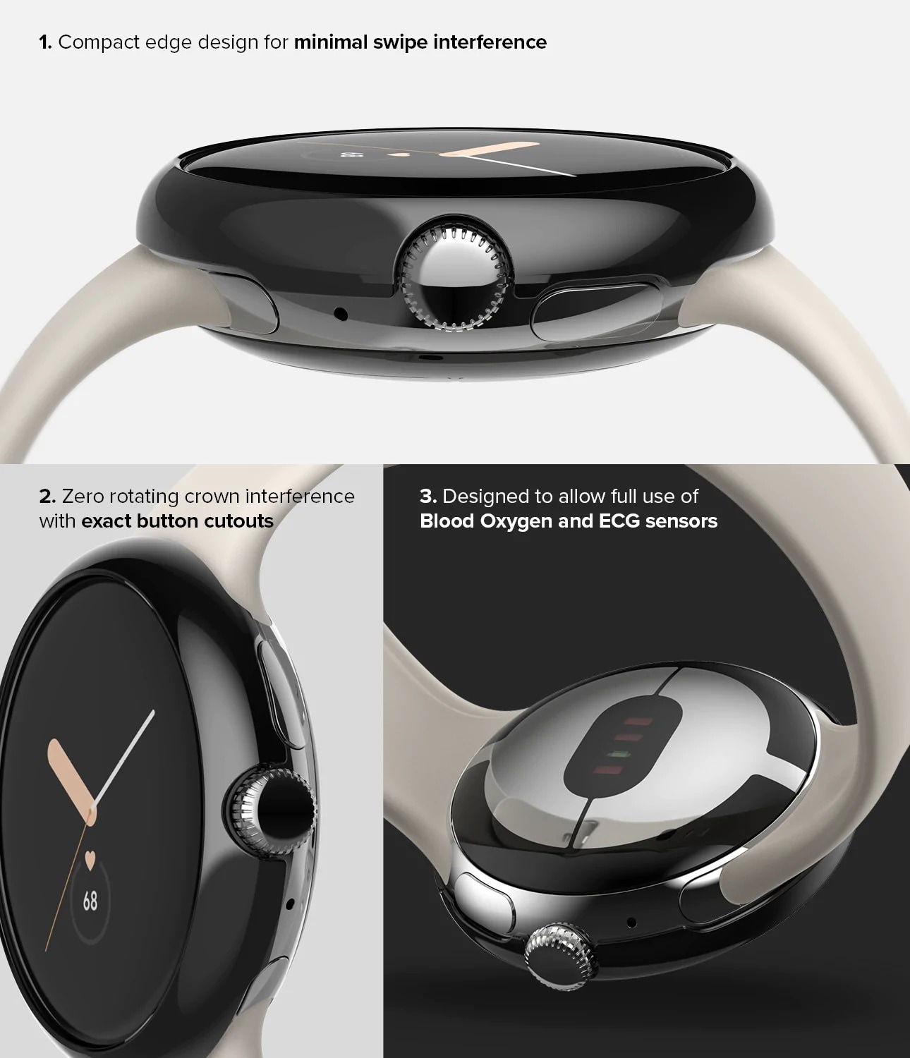 Google Pixel Watch 2 Skyddsram - Bezel Styling Svart